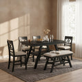 Dahl 6-Piece Storage Solid Wood Dining Set