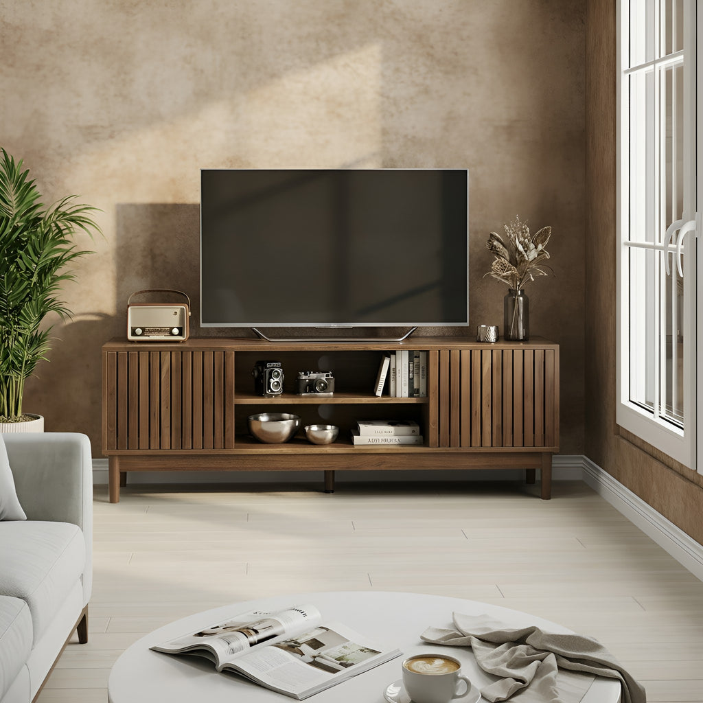 Nils Storage Walnut TV Stand