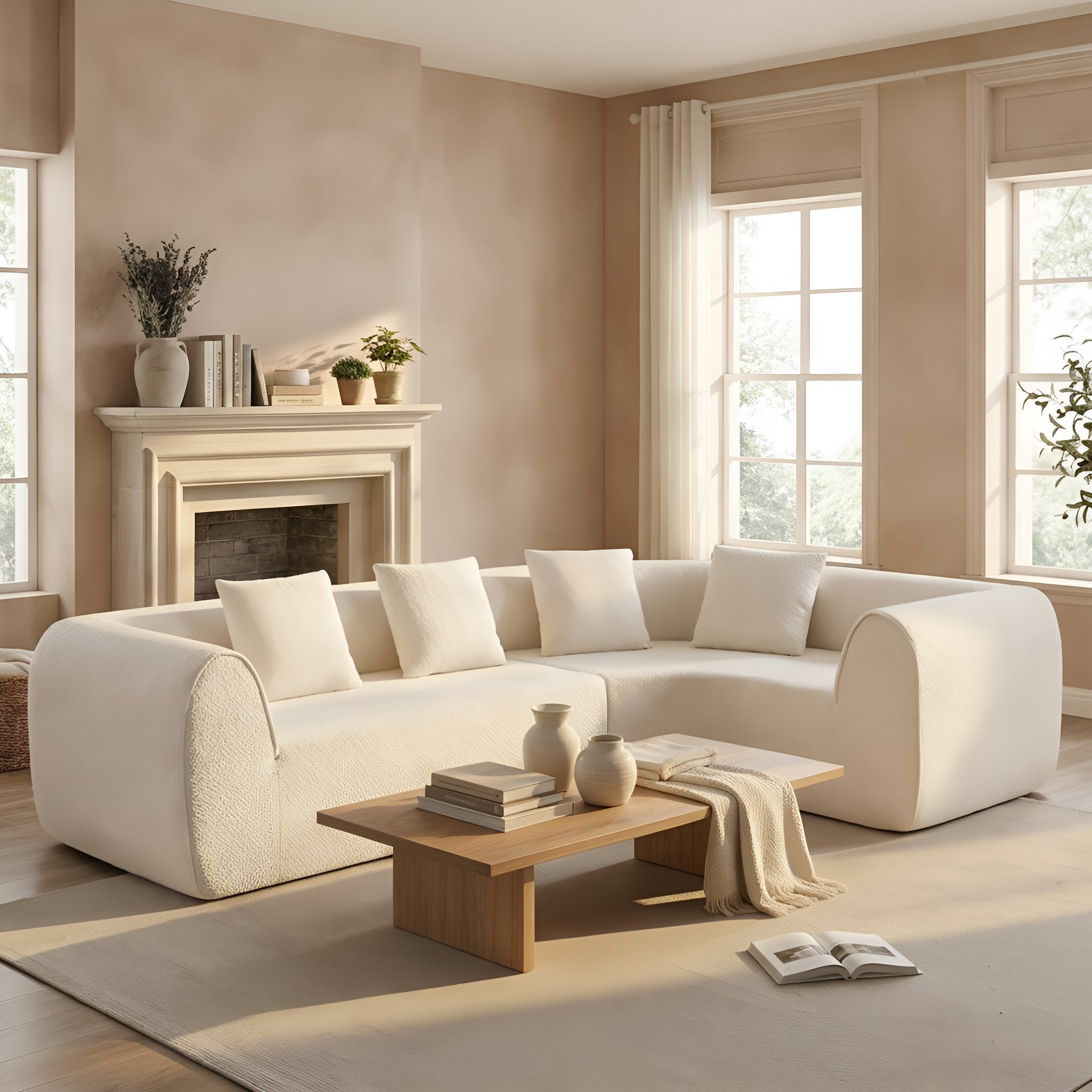 Oddny 2-Piece Curved Sectional Sofa
