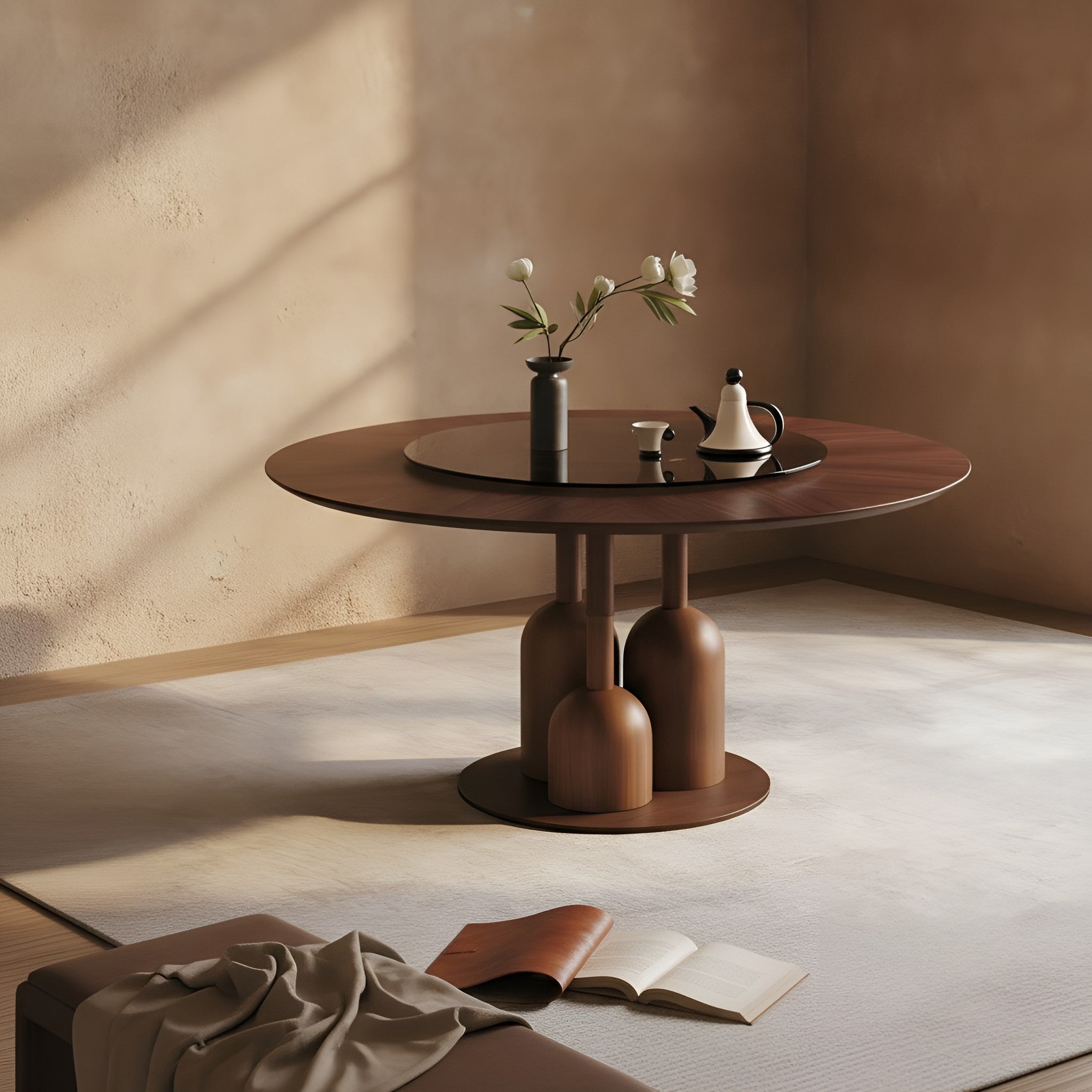 Ciri Round Oak Dining Table