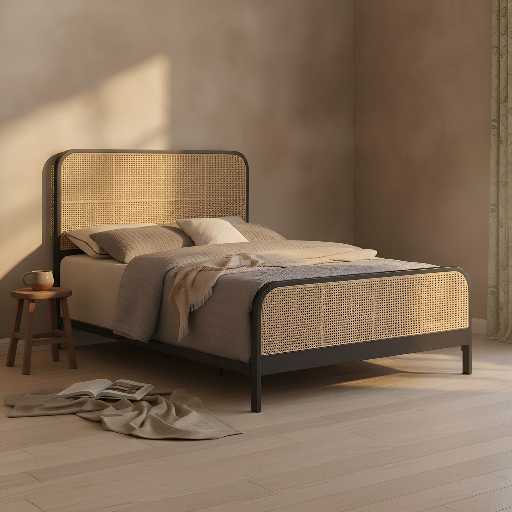 Janne Cane Queen Bed Frame