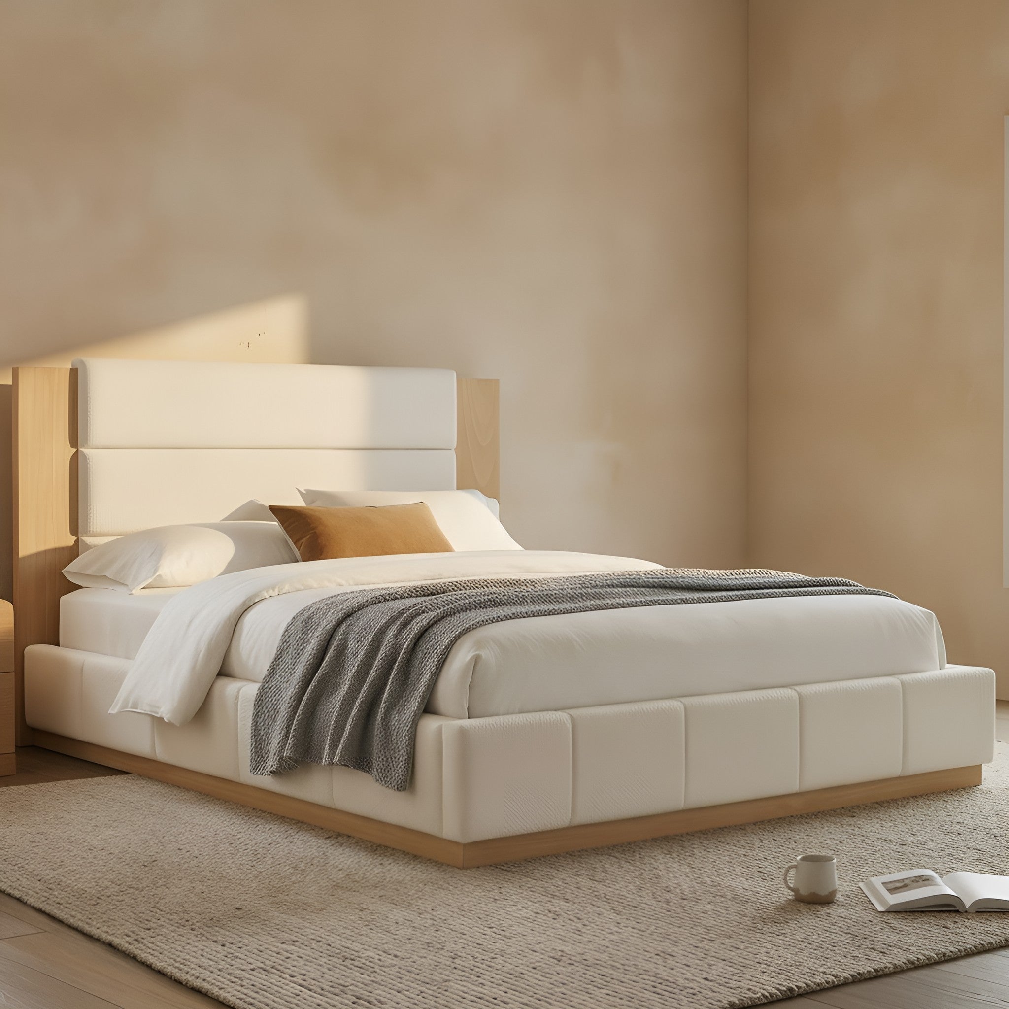 Randi Boucle King Platform Bed Frame