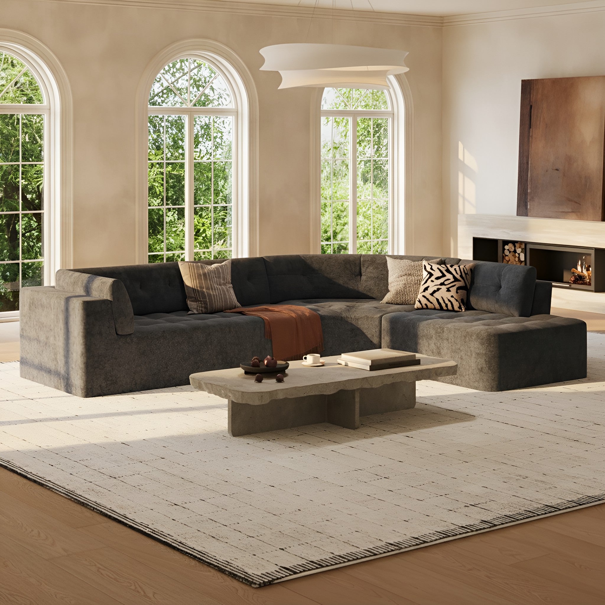 Elva Curved Sectional Sofa