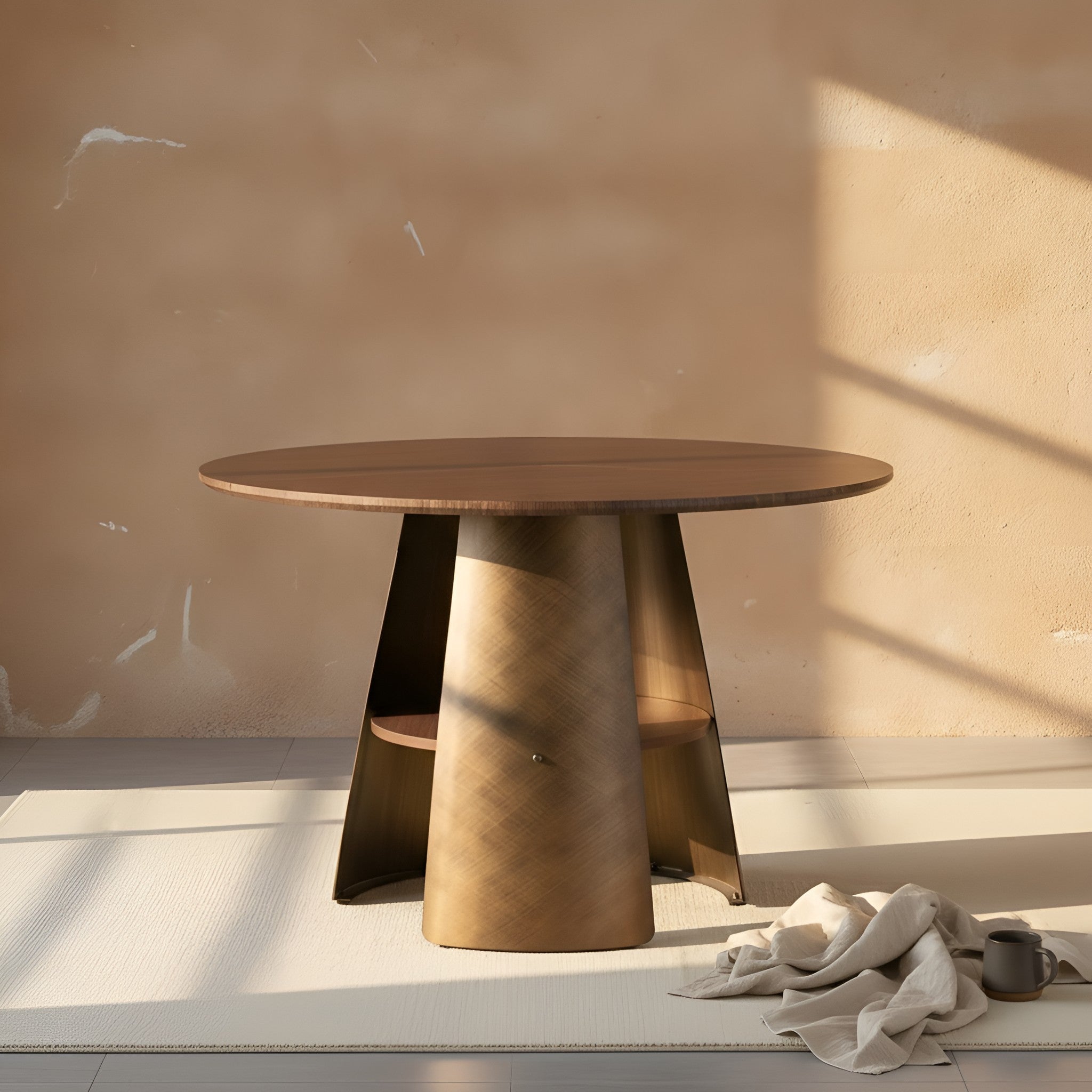 Hanne Round Walnut Dining Table