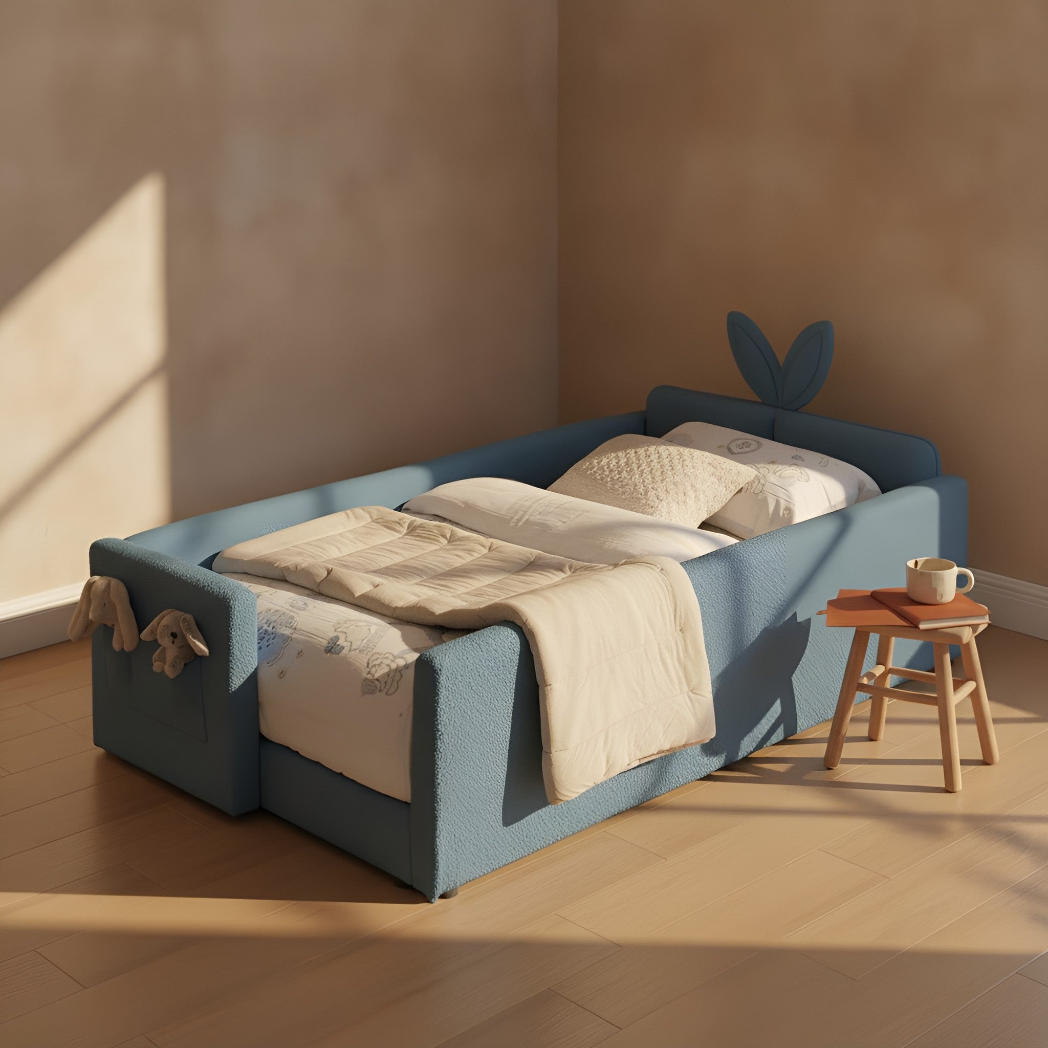 Lene Boucle Twin Platform Bed Frame