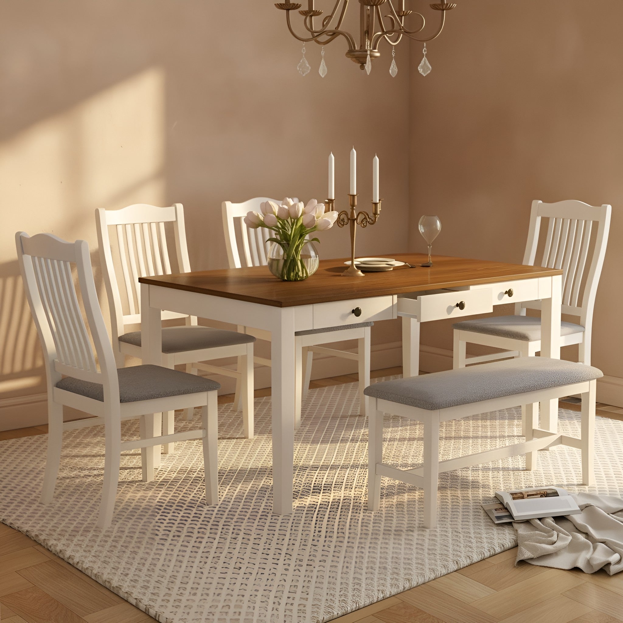 Disa 6-Piece Solid Wood Dining Set