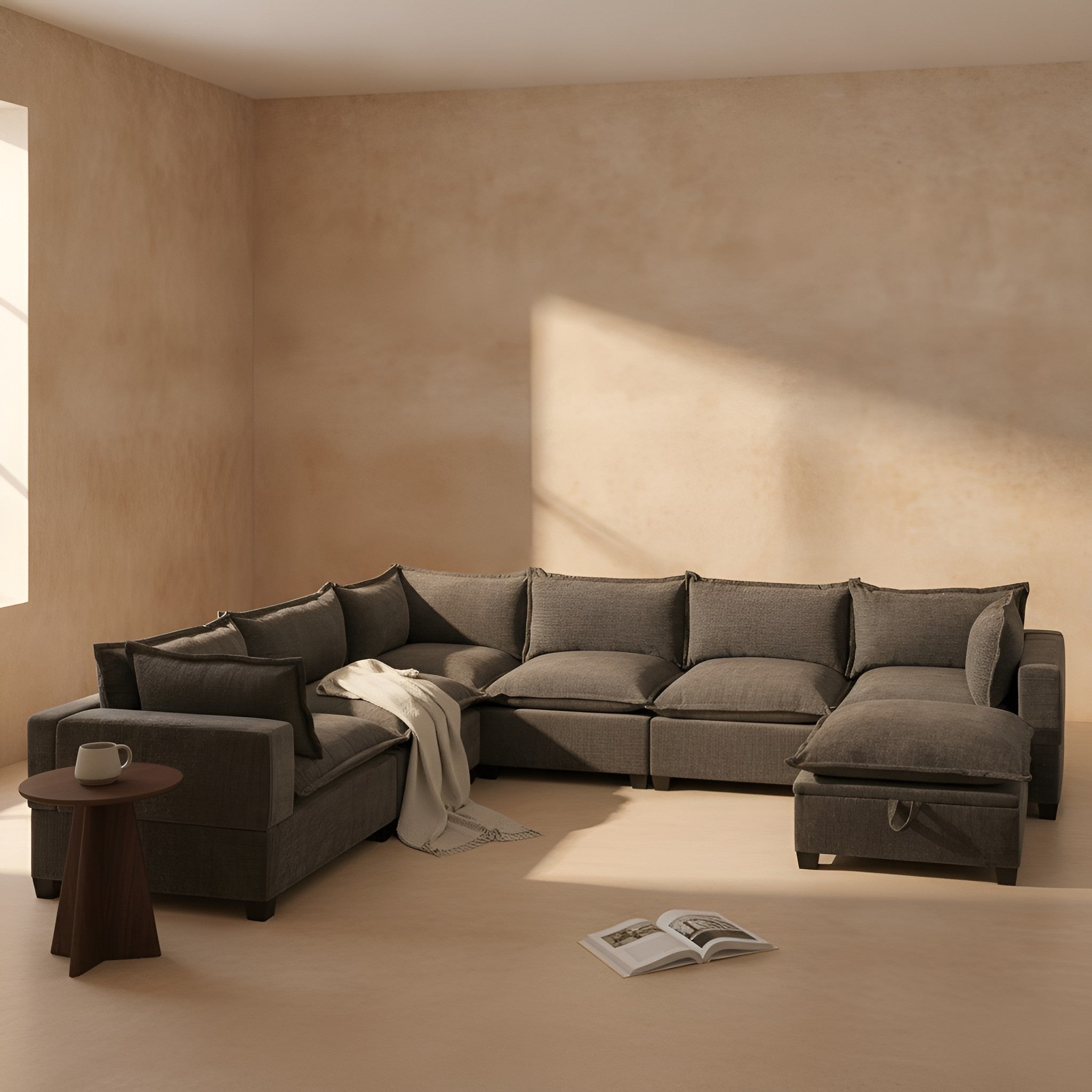 Fia 7-Piece Storage Sectional Sofa