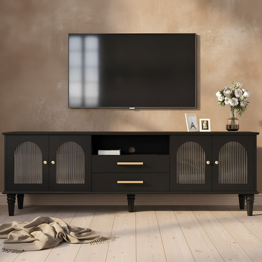 Arvid Fluted Solid Wood TV Stand