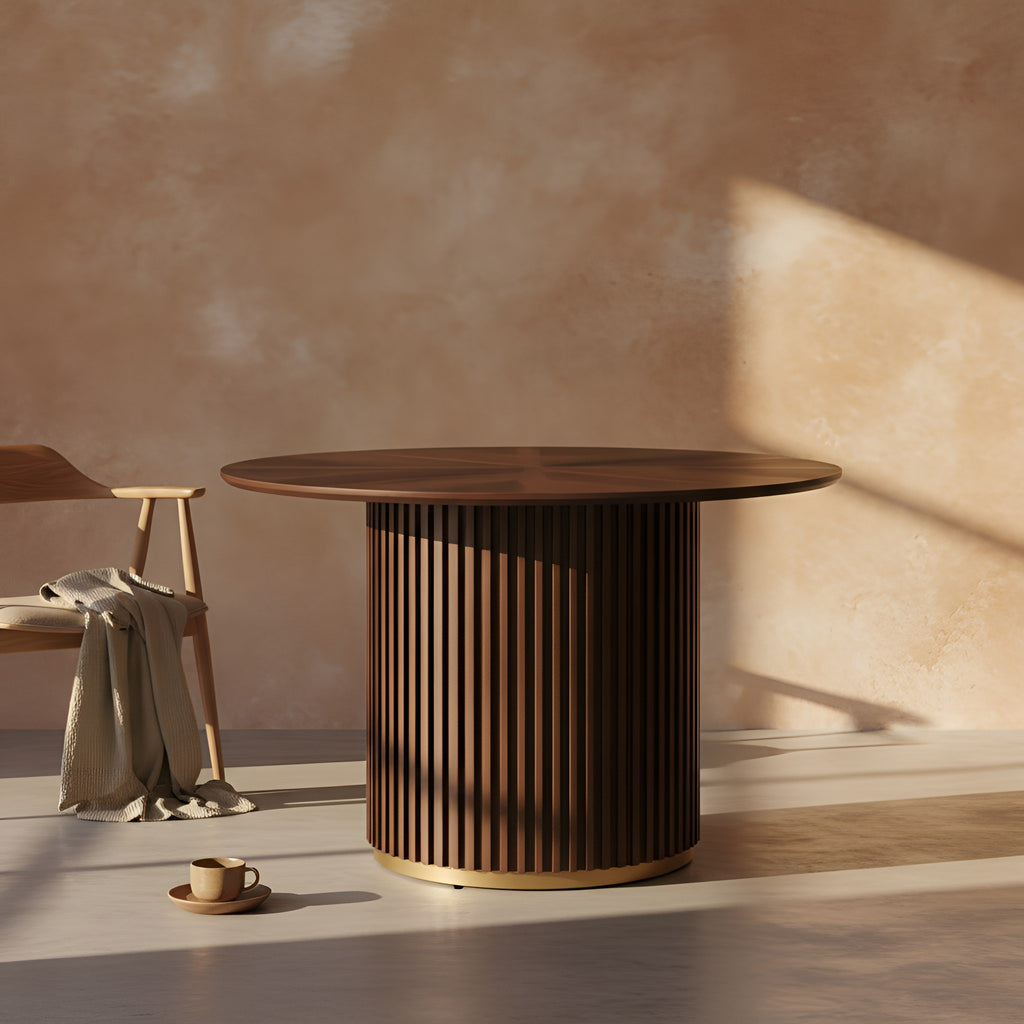 Ejnar Round Walnut Dining Table