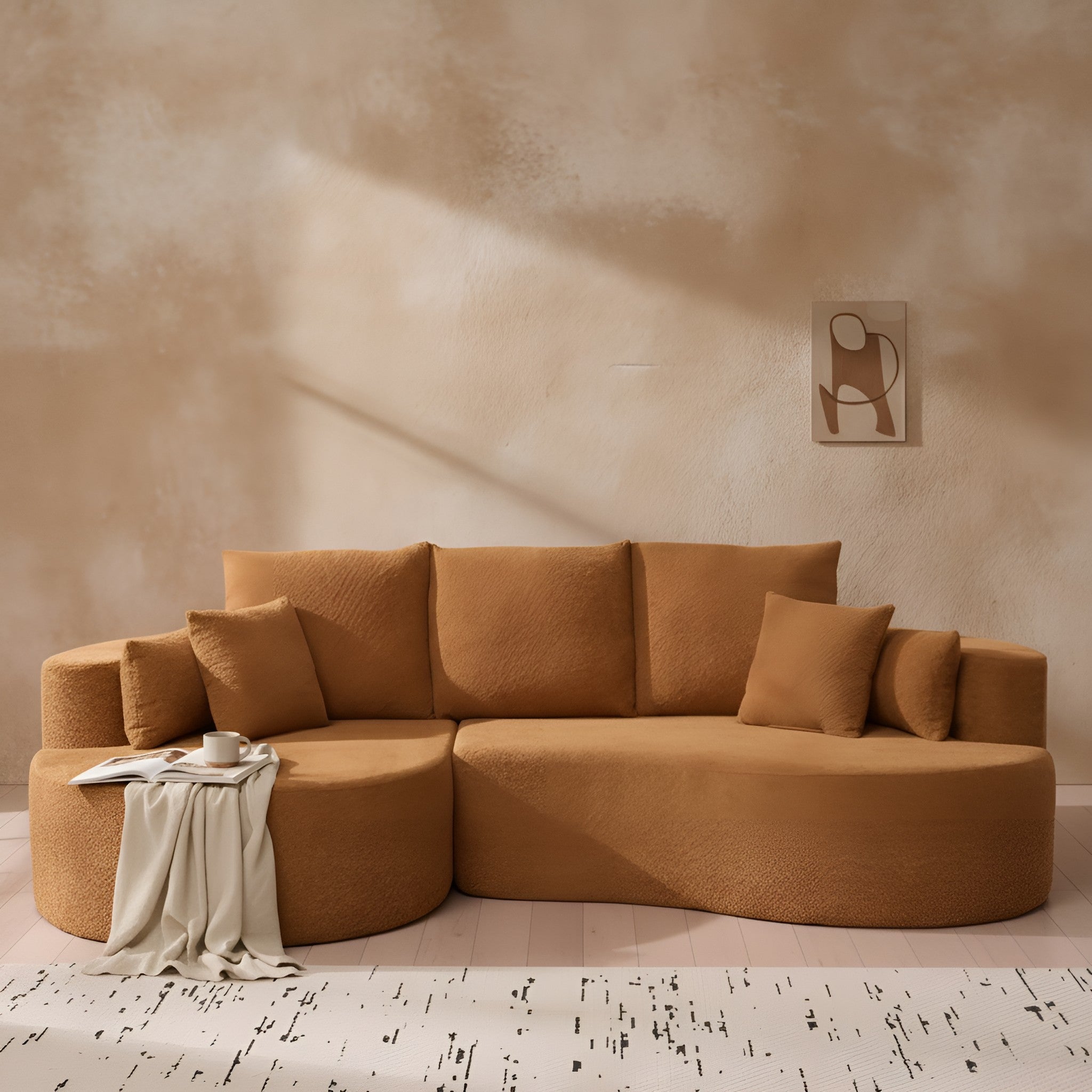 Jeppe Curved Boucle Sectional Sofa