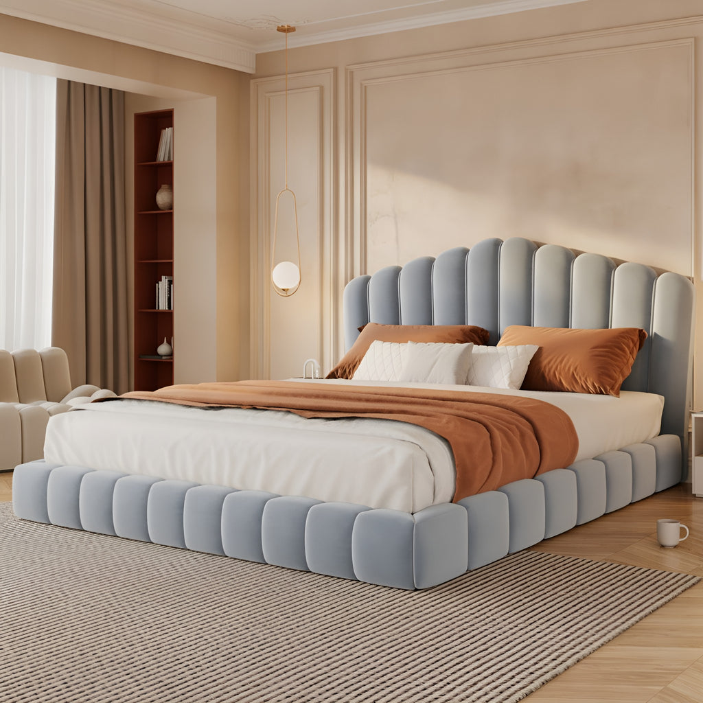 Kajsa Velvet Queen Bed Frame