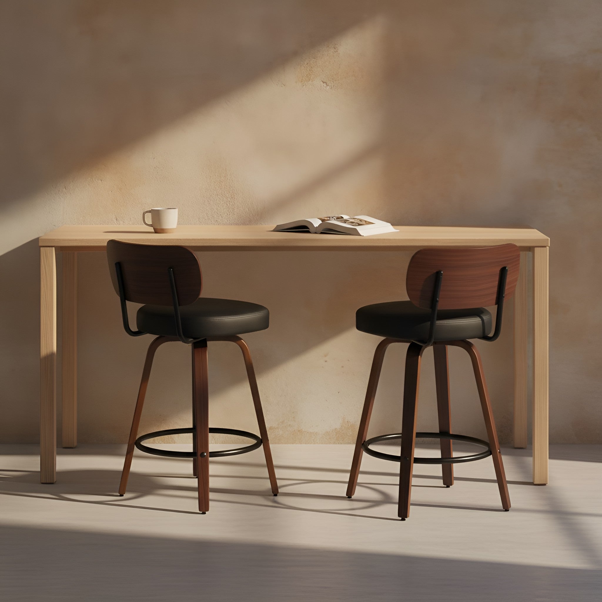 Aina Swivel Walnut Dining Chair
