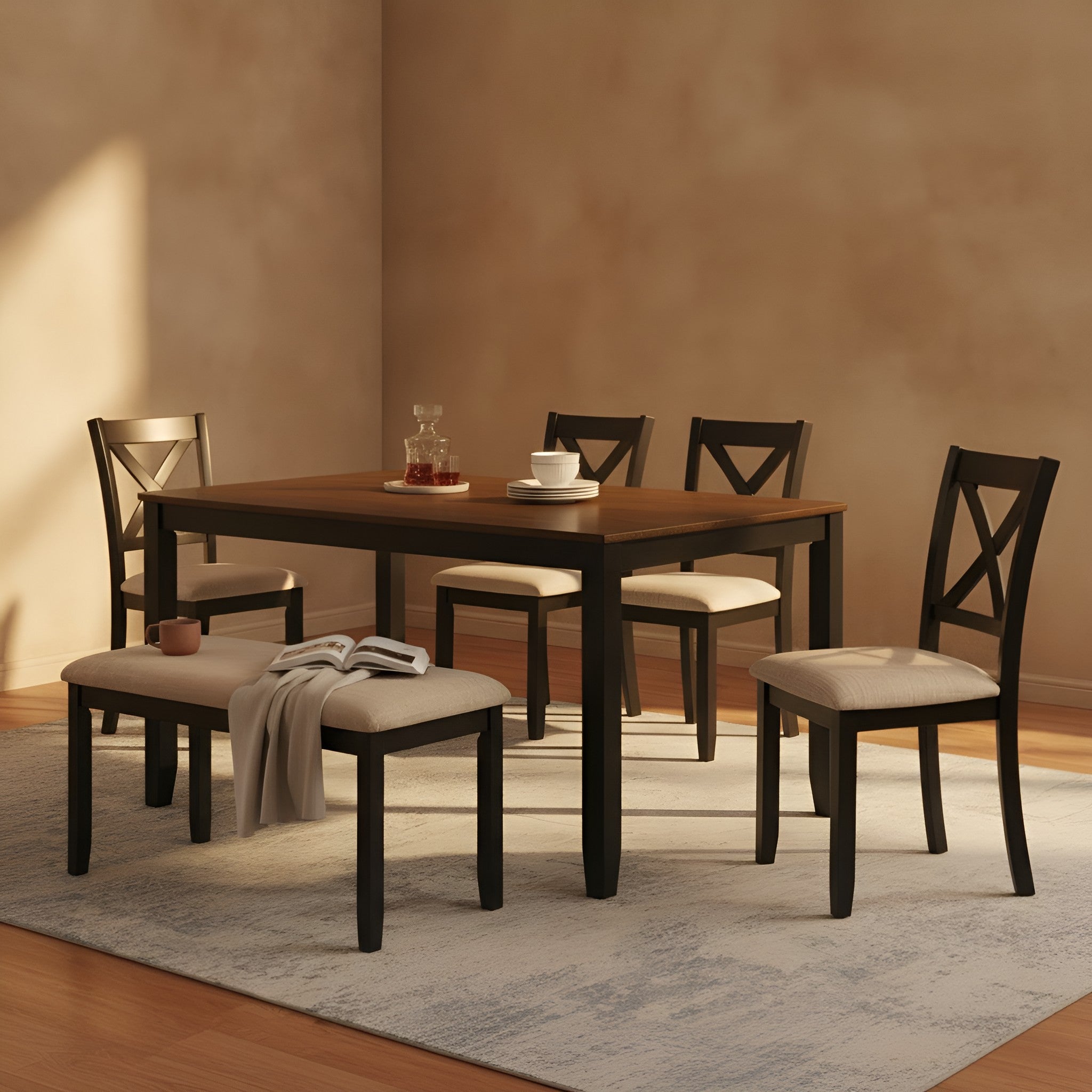 Cecilie 6-Piece Oak Dining Set