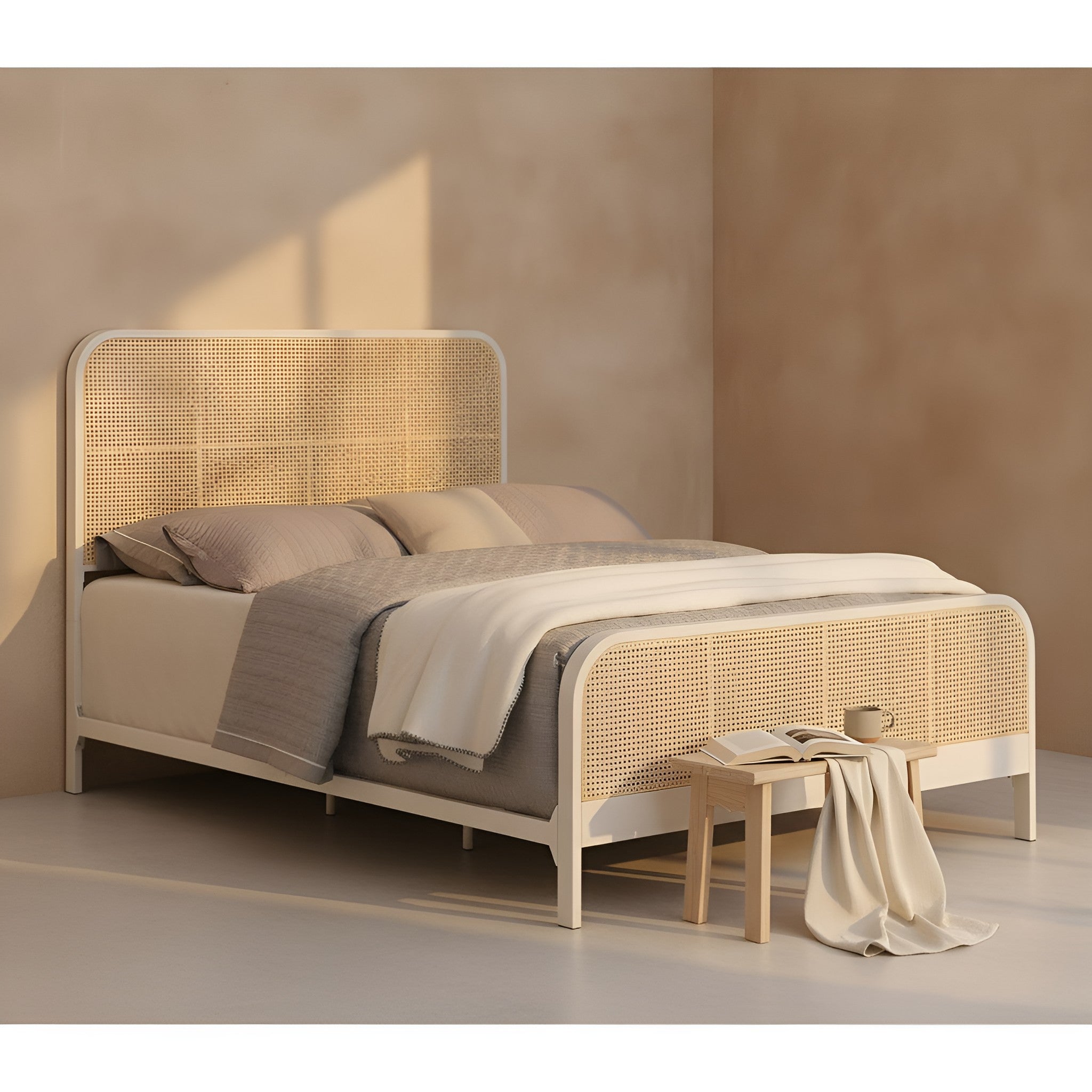 Halfdan Cane Queen Bed Frame