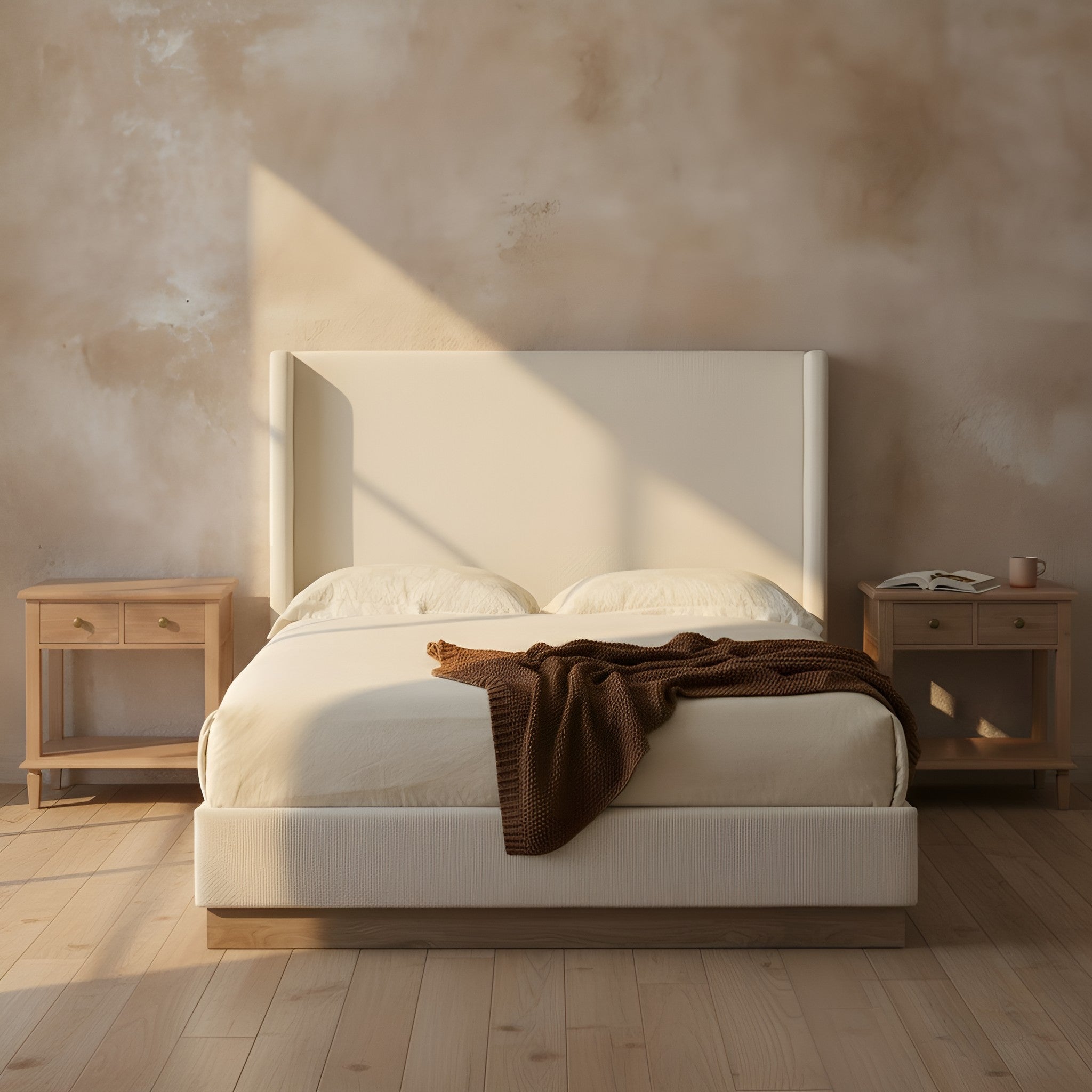 Eskil Boucle Queen Platform Bed Frame