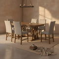 Hakan 7-Piece Extendable Solid Wood Dining Set