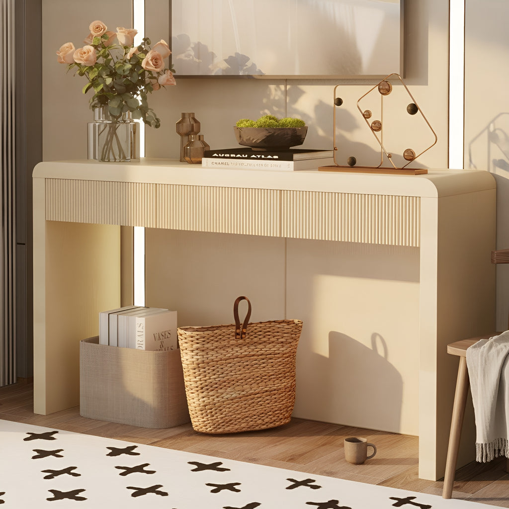 Lotte Fluted Solid Wood Console Table