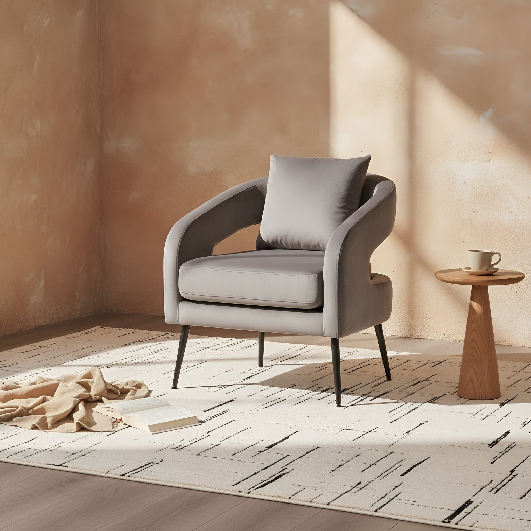 Per Barrel Velvet Accent Chair