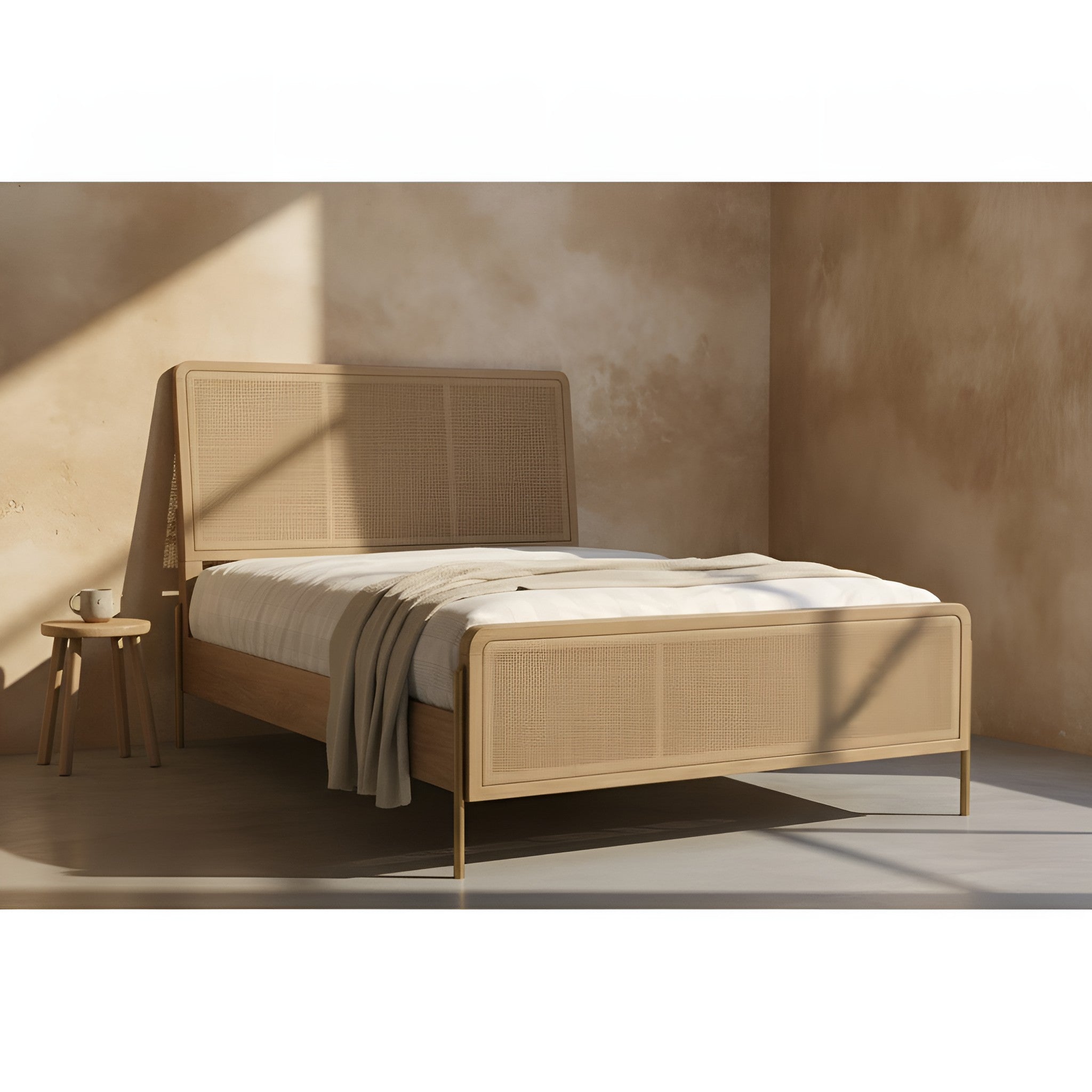 Thora Cane Queen Bed Frame