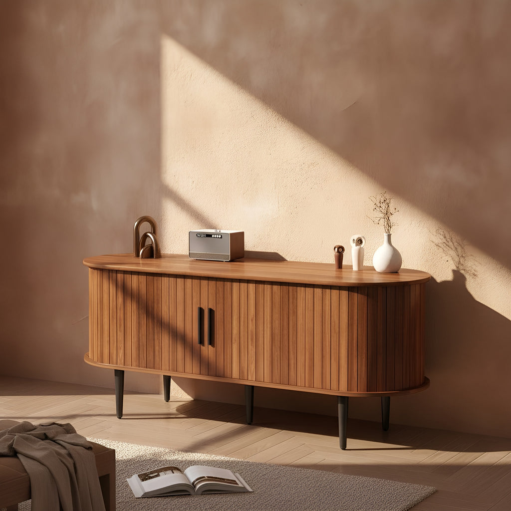 Birk Storage Walnut TV Stand
