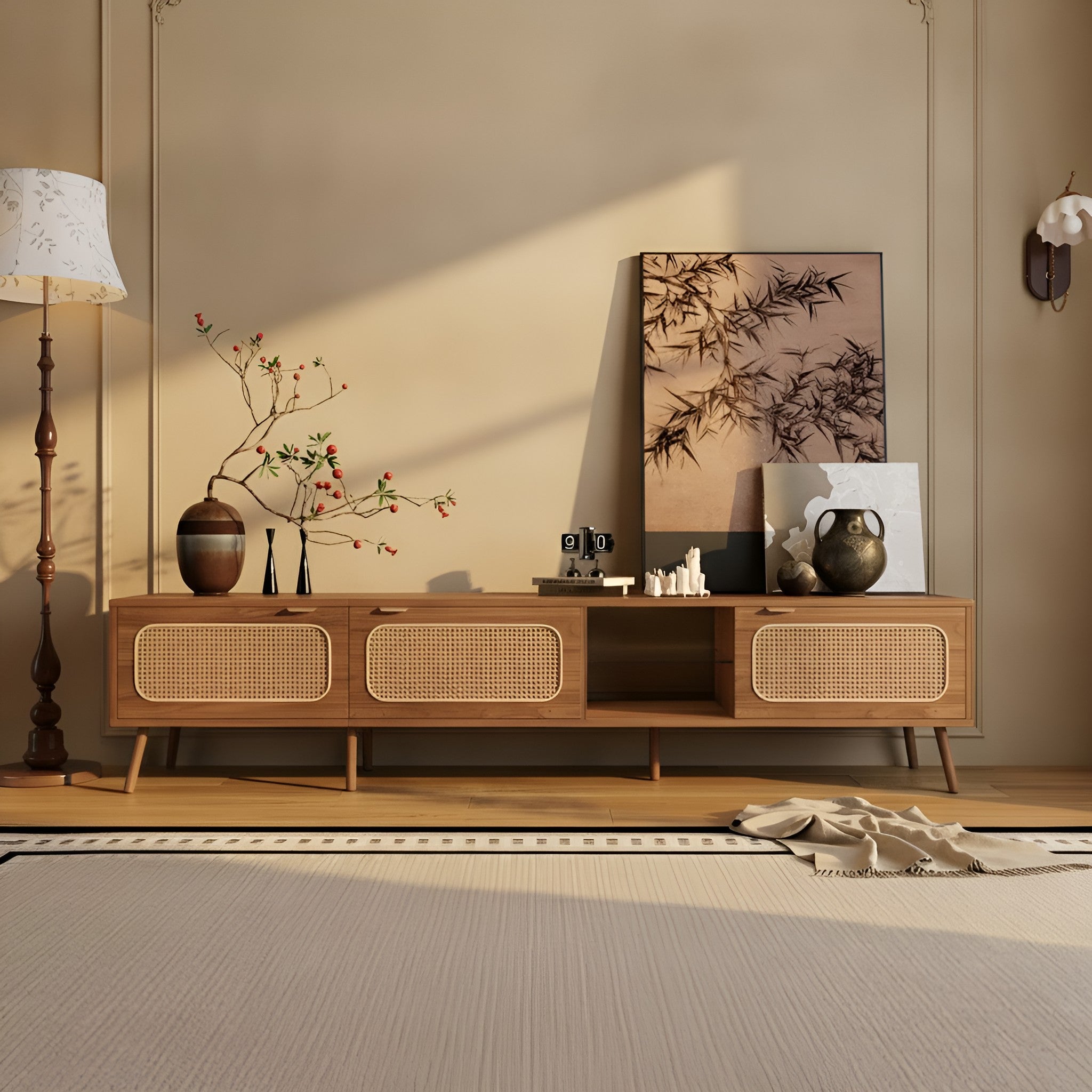 Bodil Storage Solid Wood TV Stand