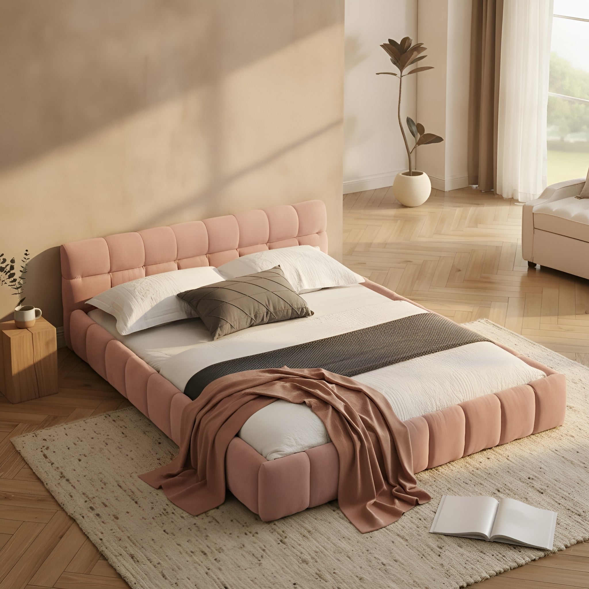 Pia Round Queen Platform Bed Frame