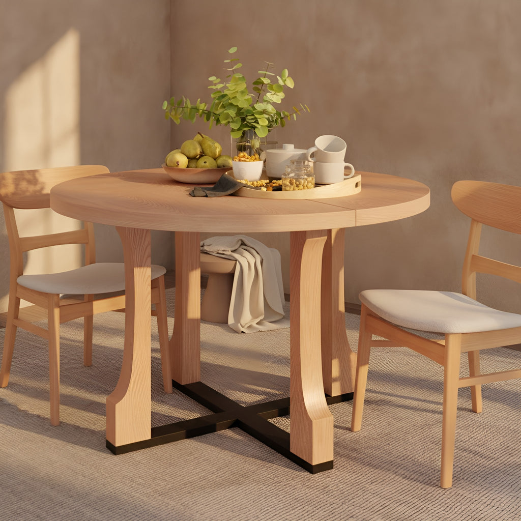 Ylva Round Solid Wood Dining Table