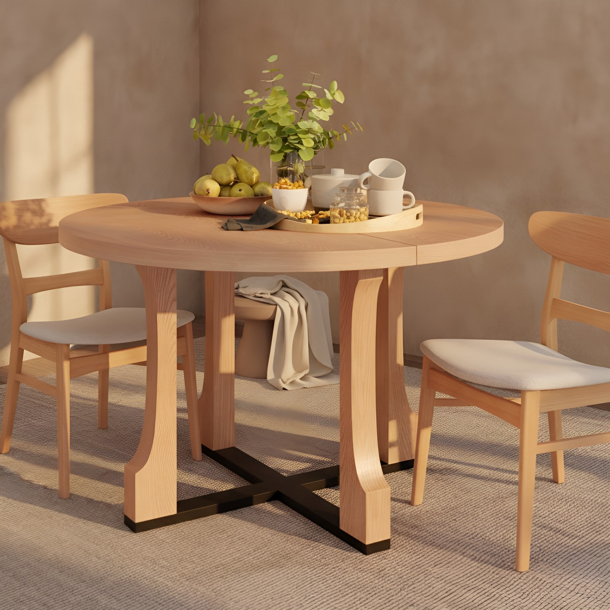 Ylva Round Solid Wood Dining Table
