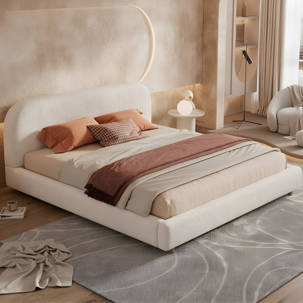 Dagmar Boucle King Platform Bed Frame