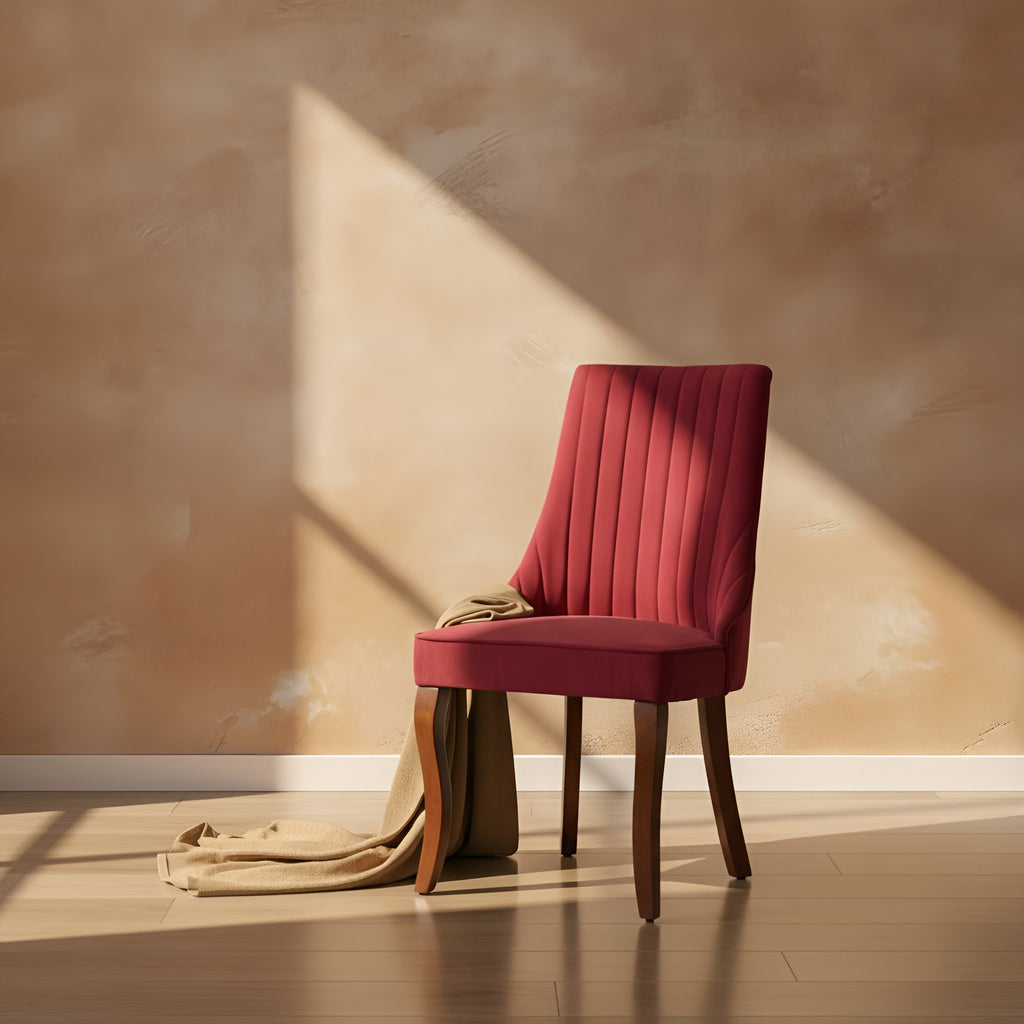 Moa Curved Linen Dining Chair