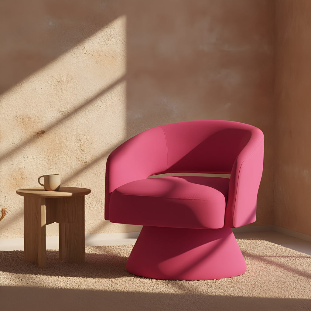 Frida Barrel Velvet Accent Chair