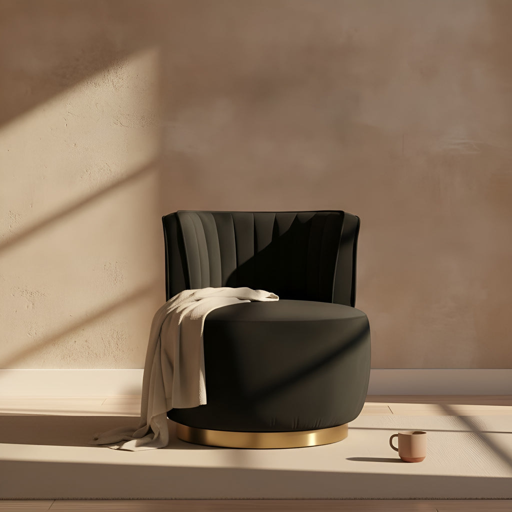 Bente Barrel Velvet Accent Chair