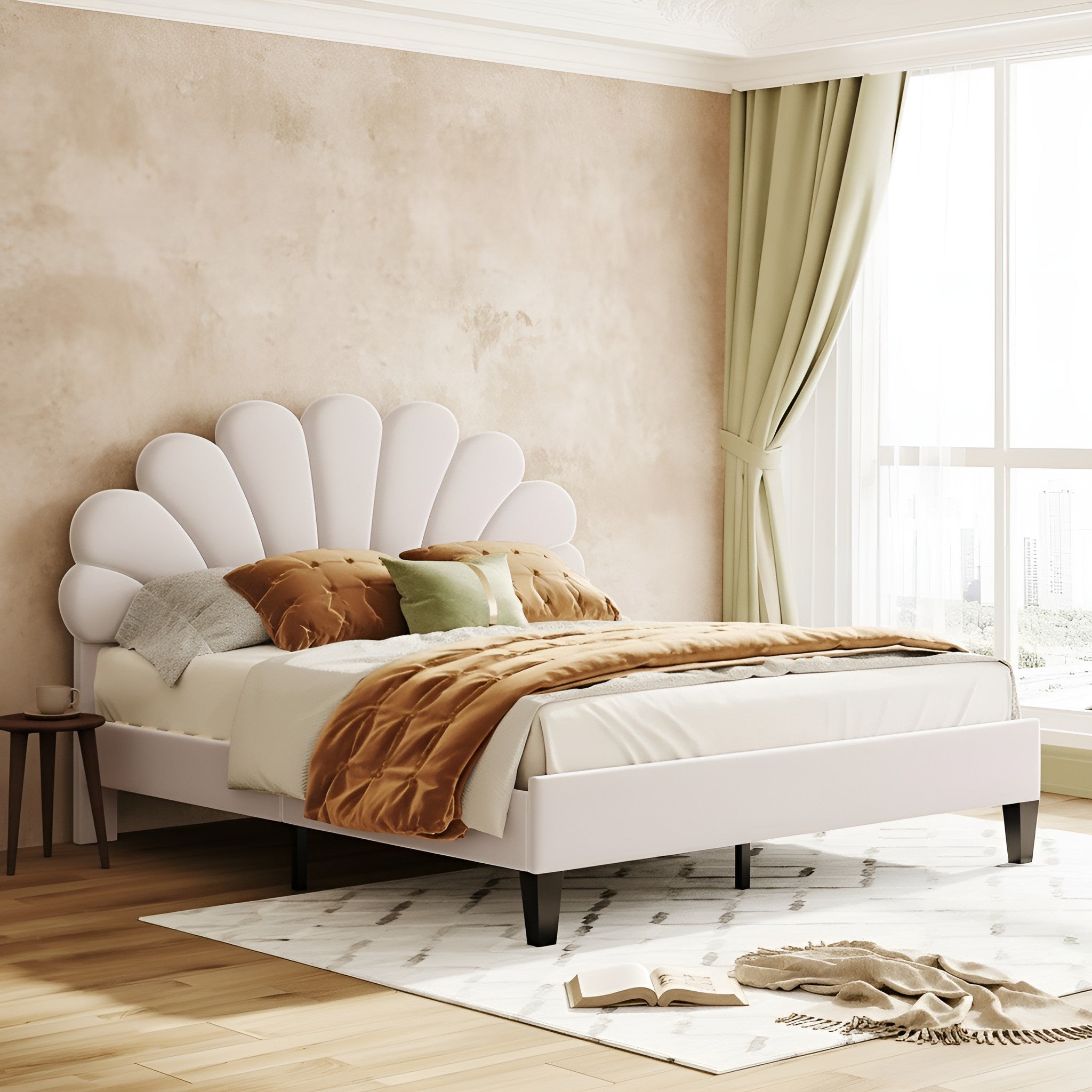 Nanne Velvet Queen Platform Bed Frame
