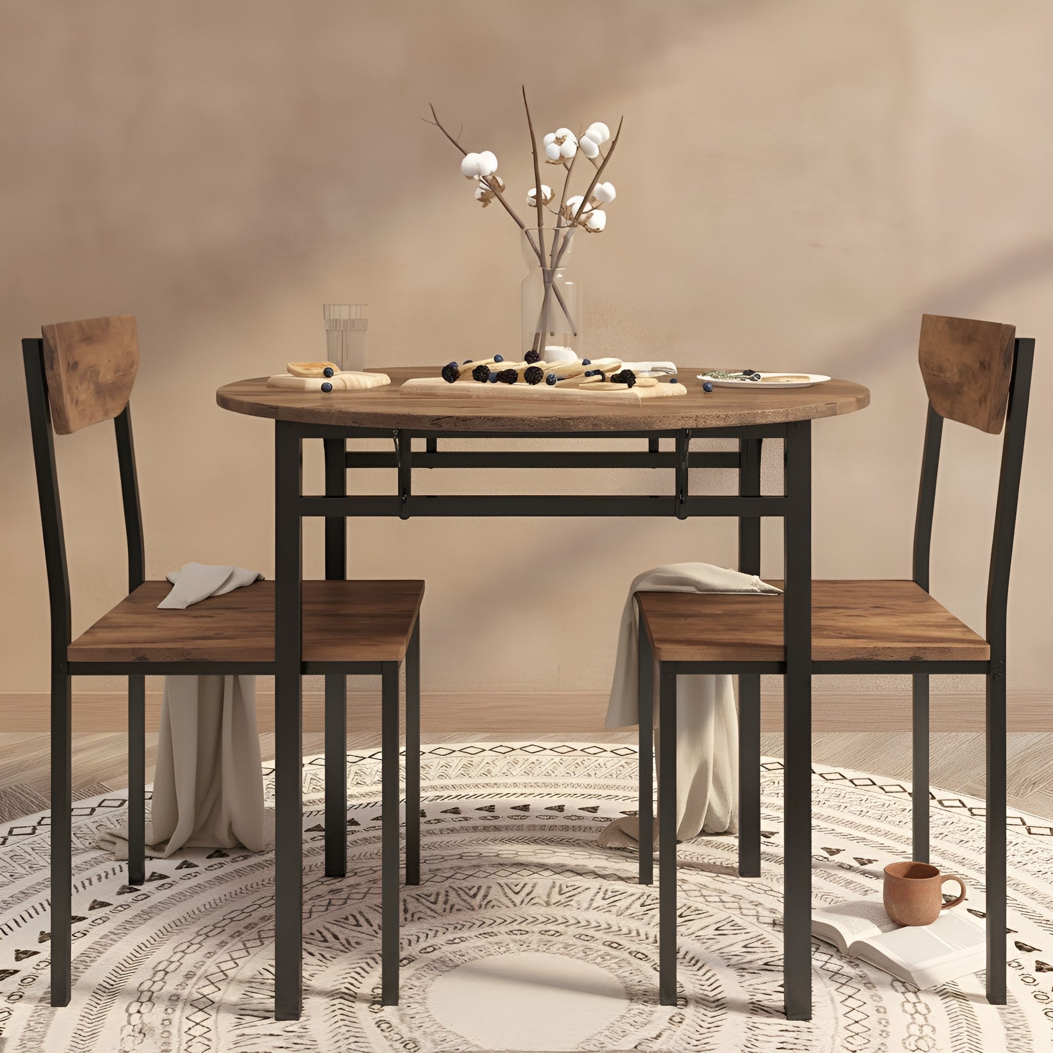 Vits 3-Piece Round Dining Set