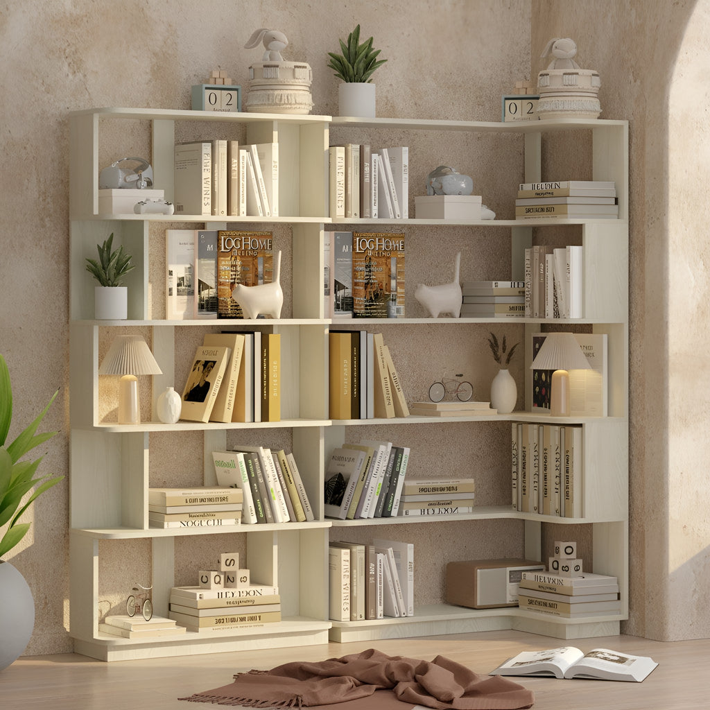 Halla Corner Oak Bookshelf