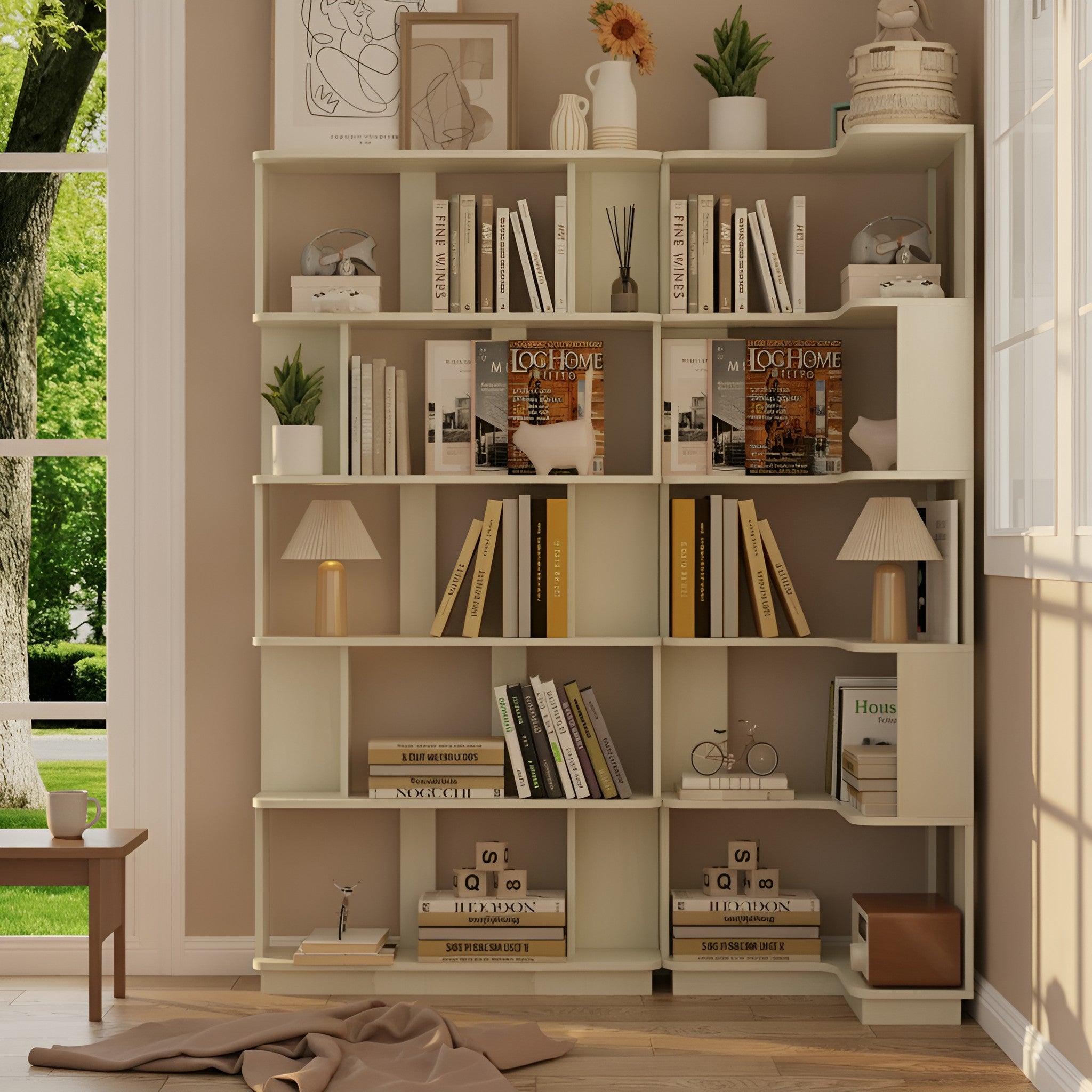 Ingolf Corner Oak Bookshelf