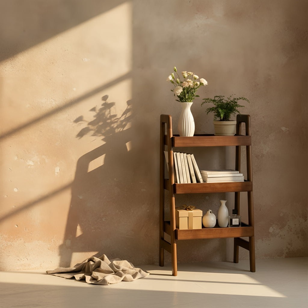 Kaisa Ladder Walnut Bookshelf