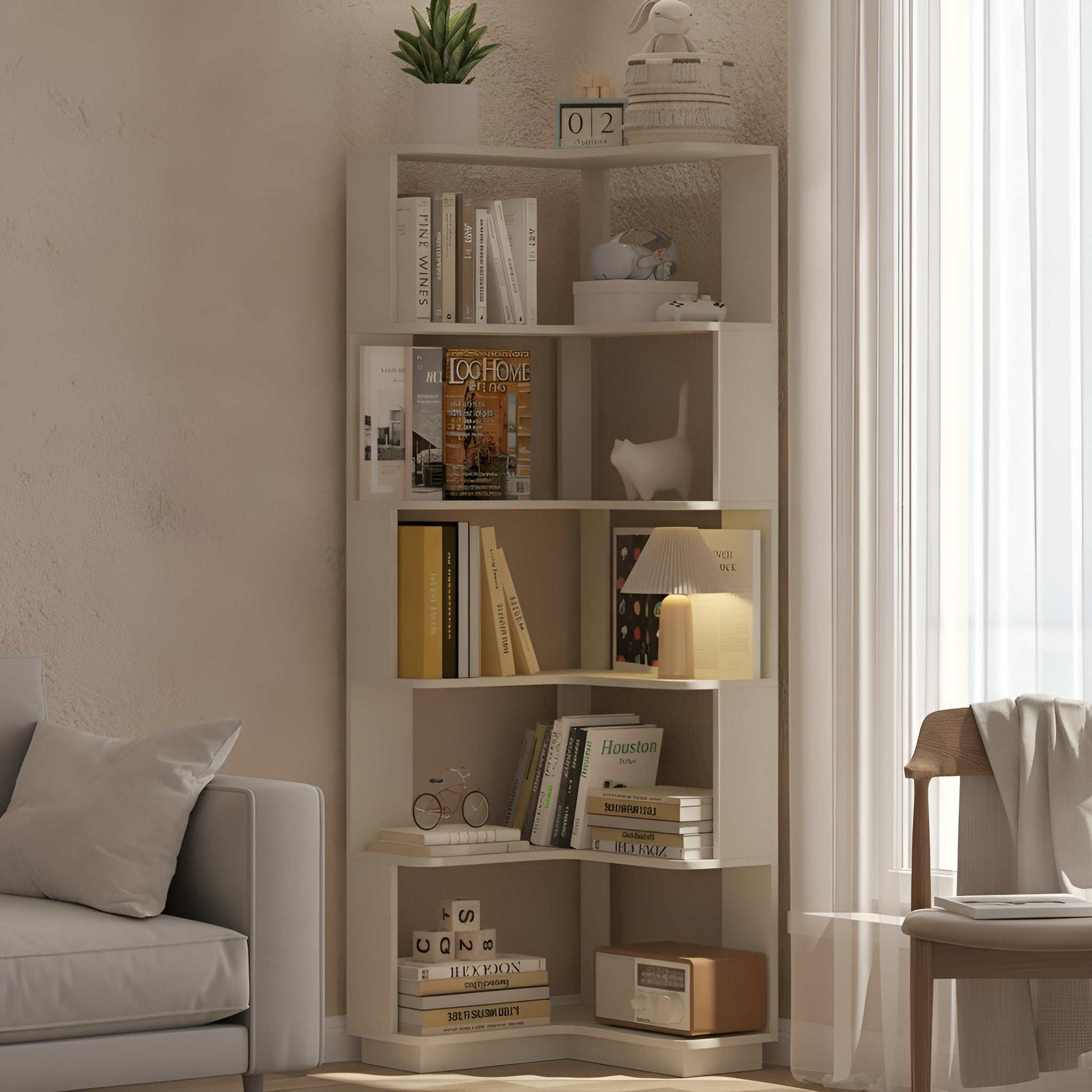 Oydis Corner Bookshelf