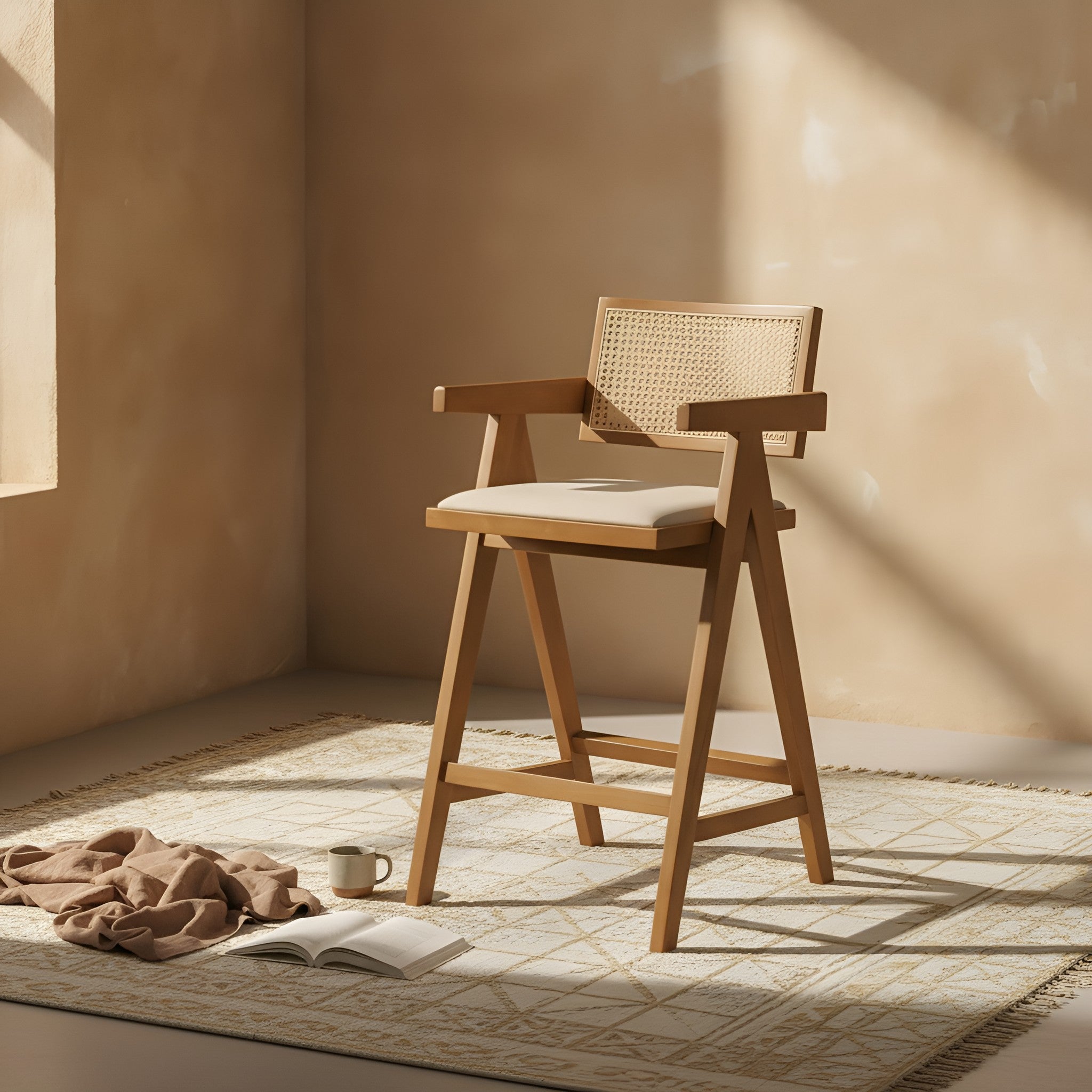 Vemund Walnut Bar Stool (Set of 2)