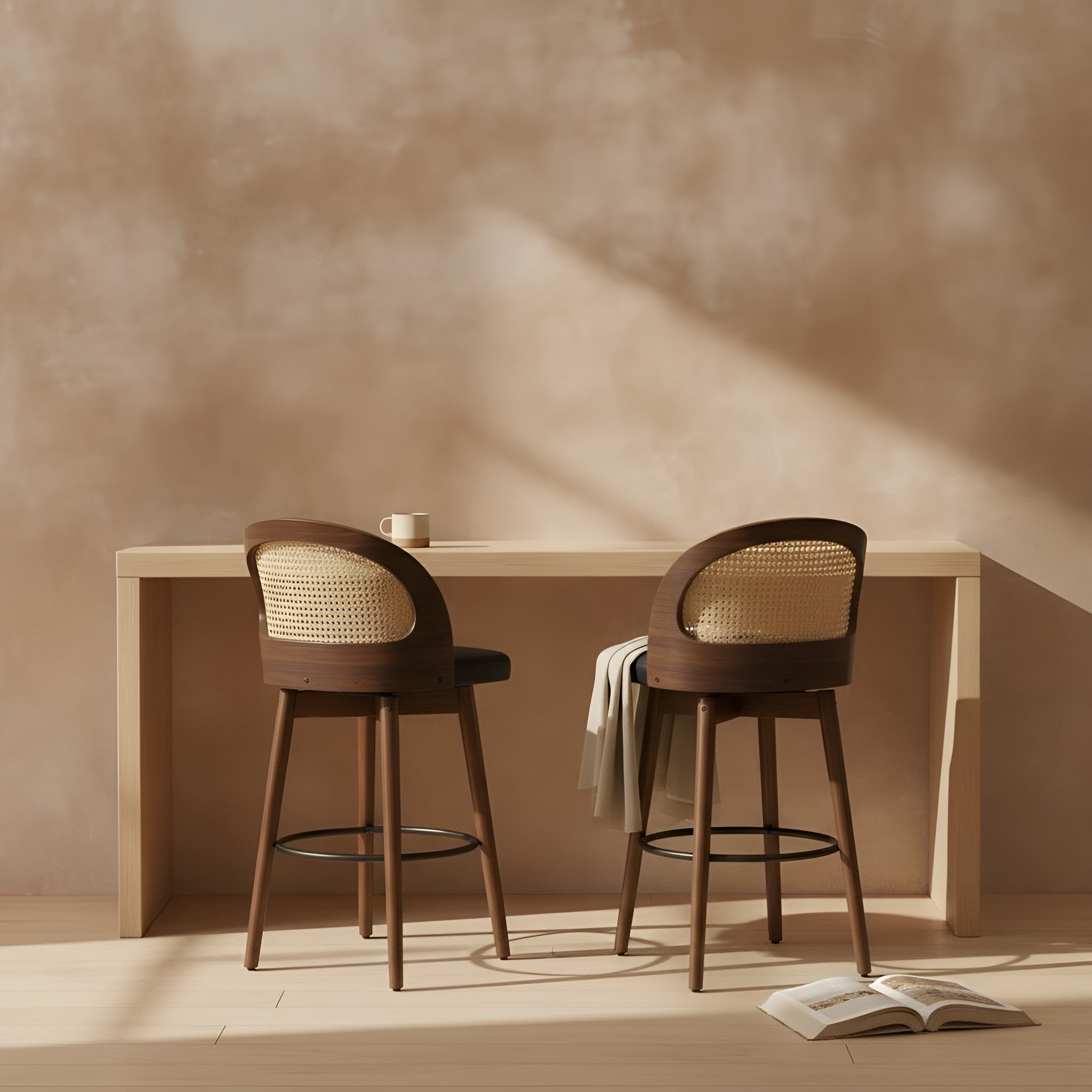Dagny Walnut Bar Stool (Set of 2)