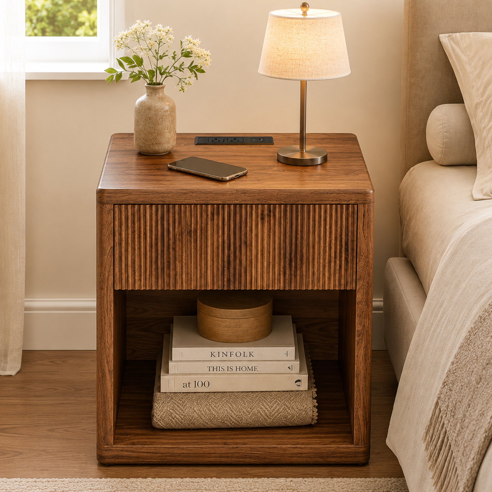 Haldis Fluted Nightstand