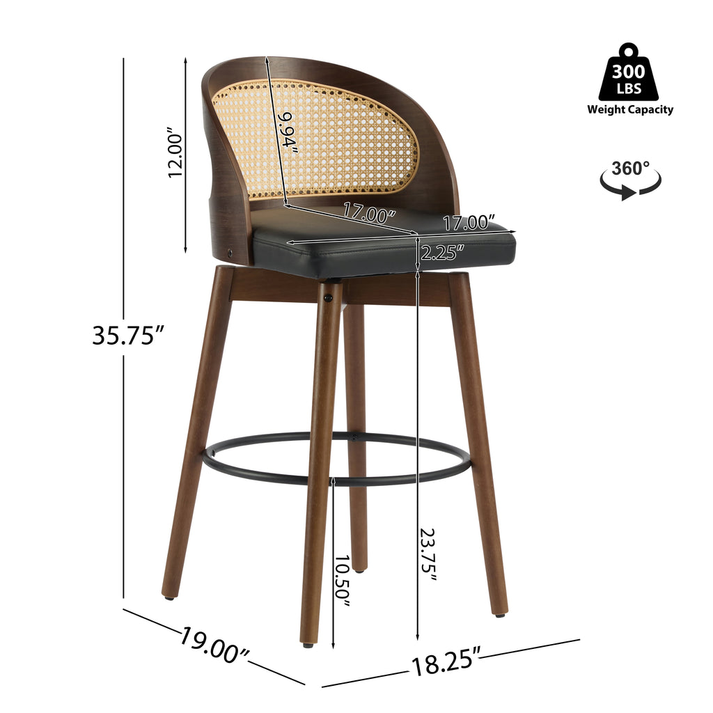 Dagny Walnut Bar Stool (Set of 2)