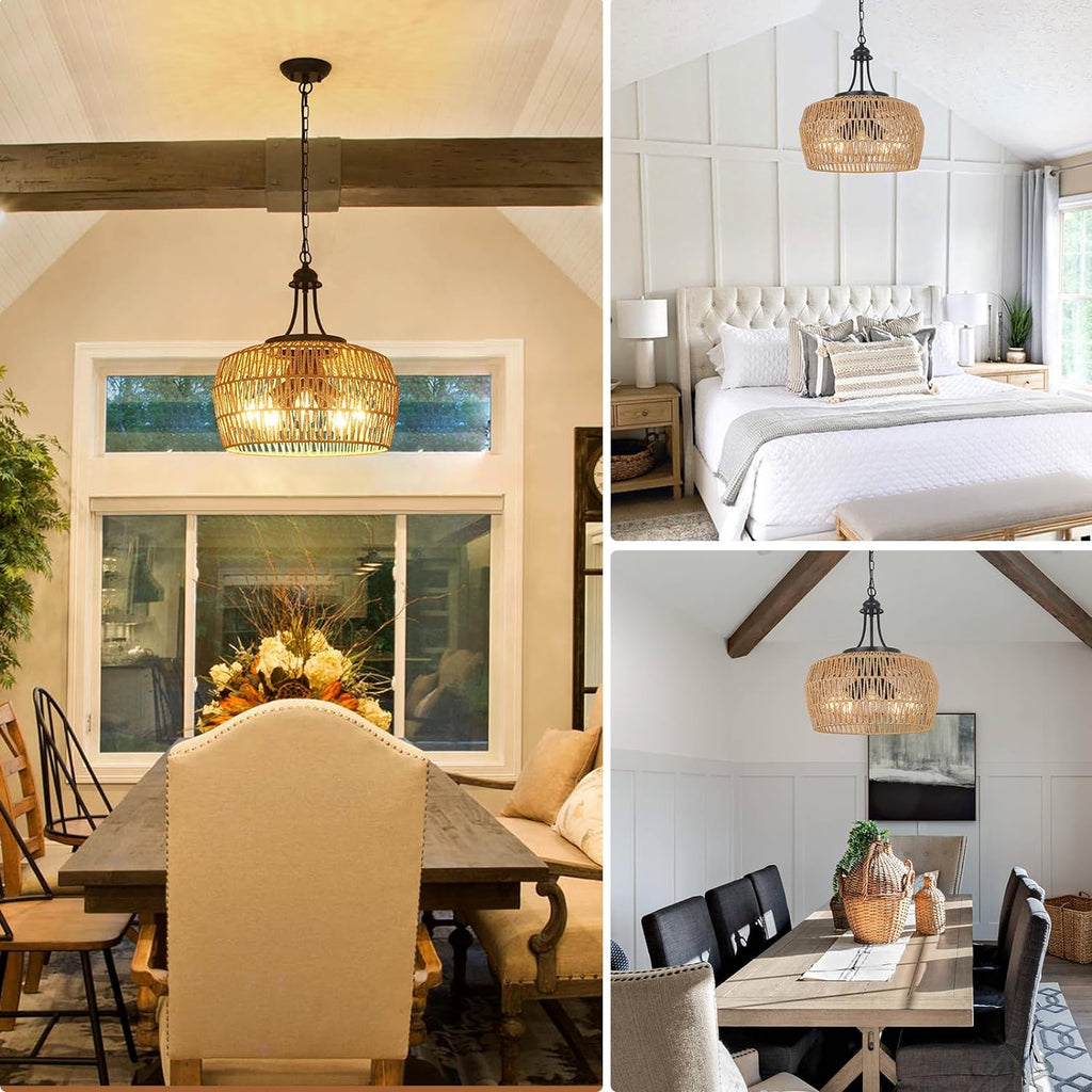 Sylvi Rattan Chandelier