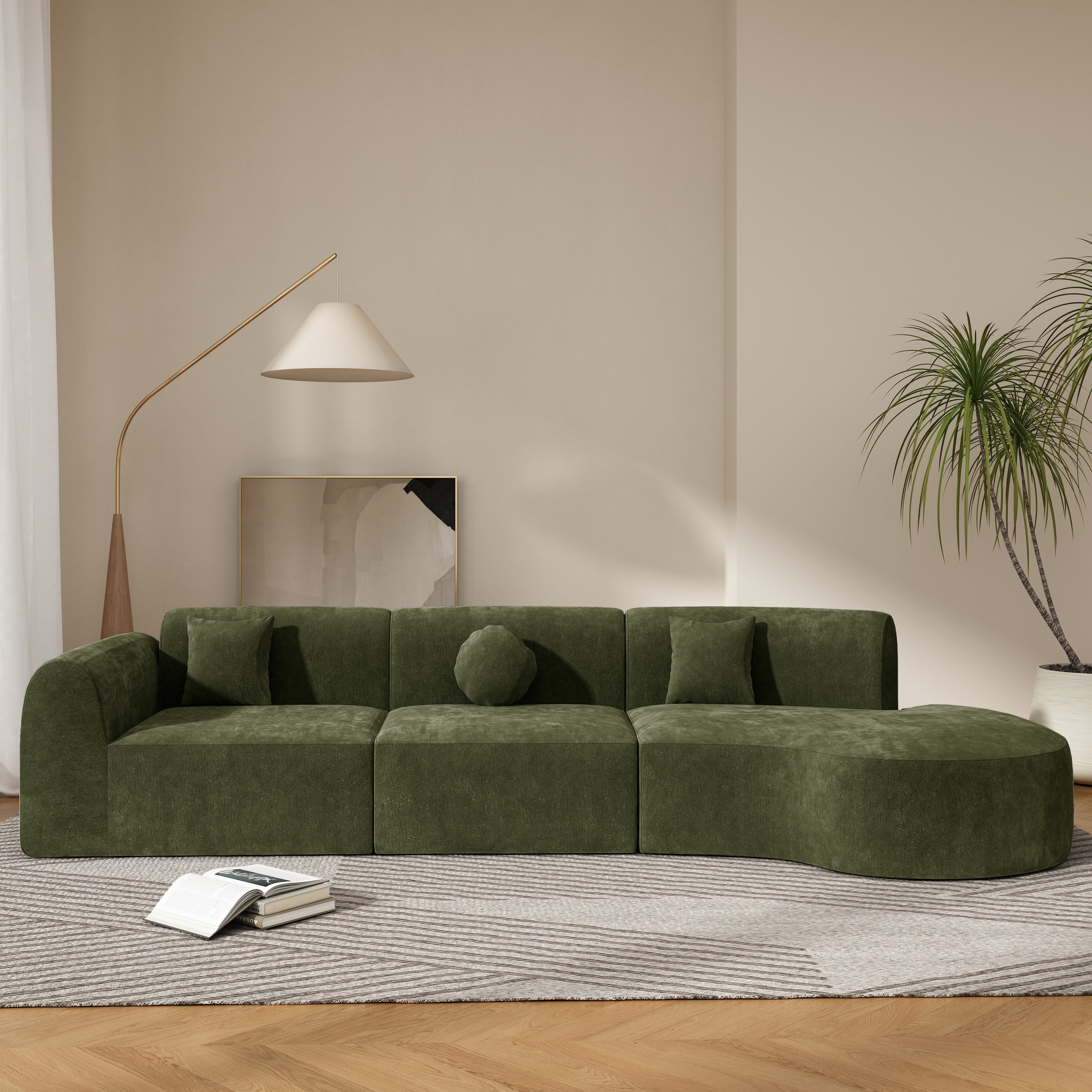 Jorun 3-Piece Curved Sectional Sofa