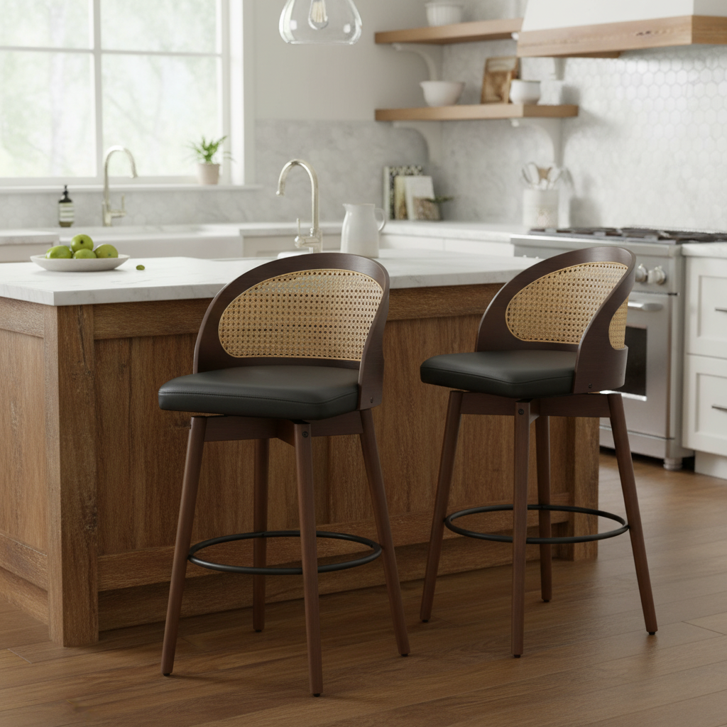 Dagny Walnut Bar Stool (Set of 2)