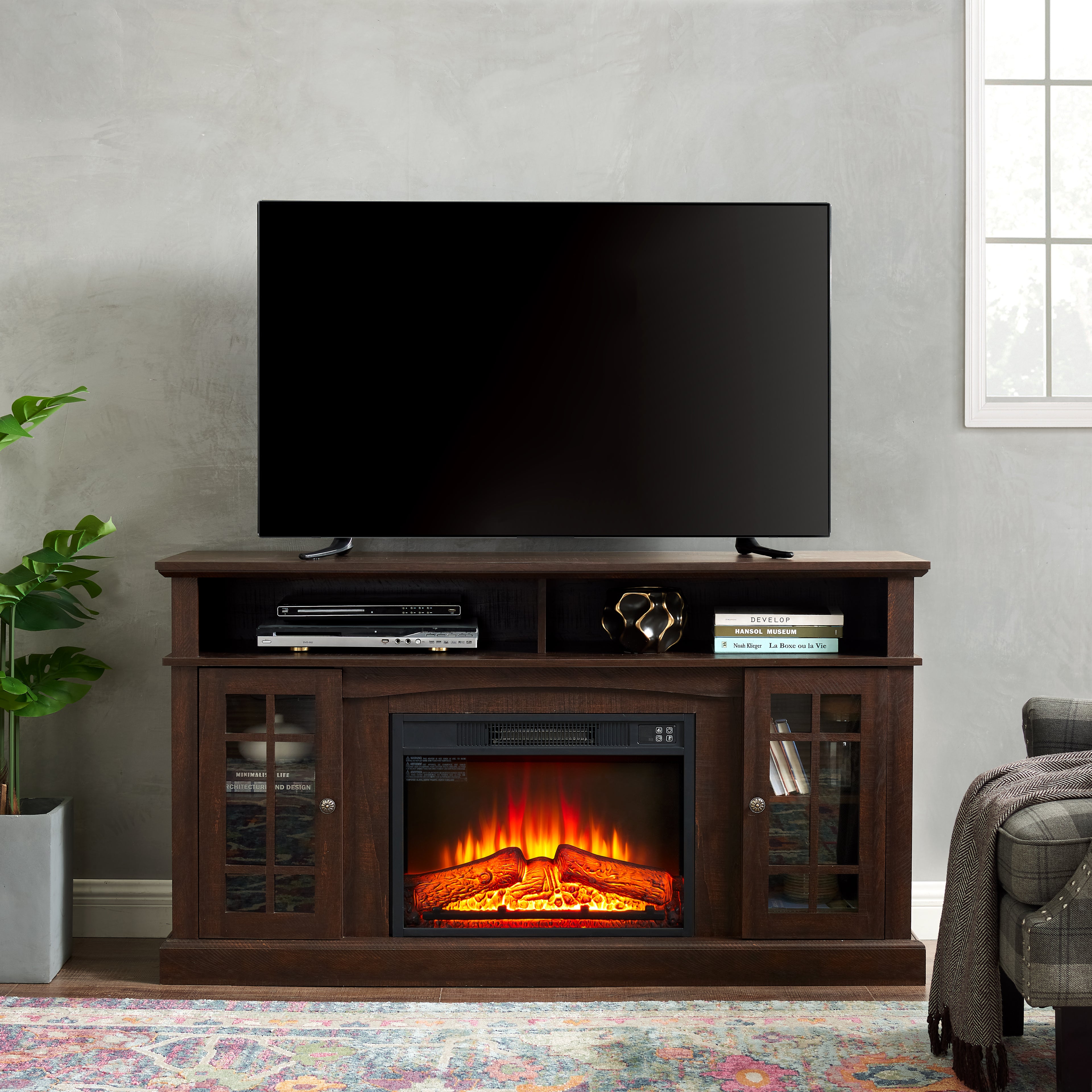 Hakon Storage Walnut TV Stand