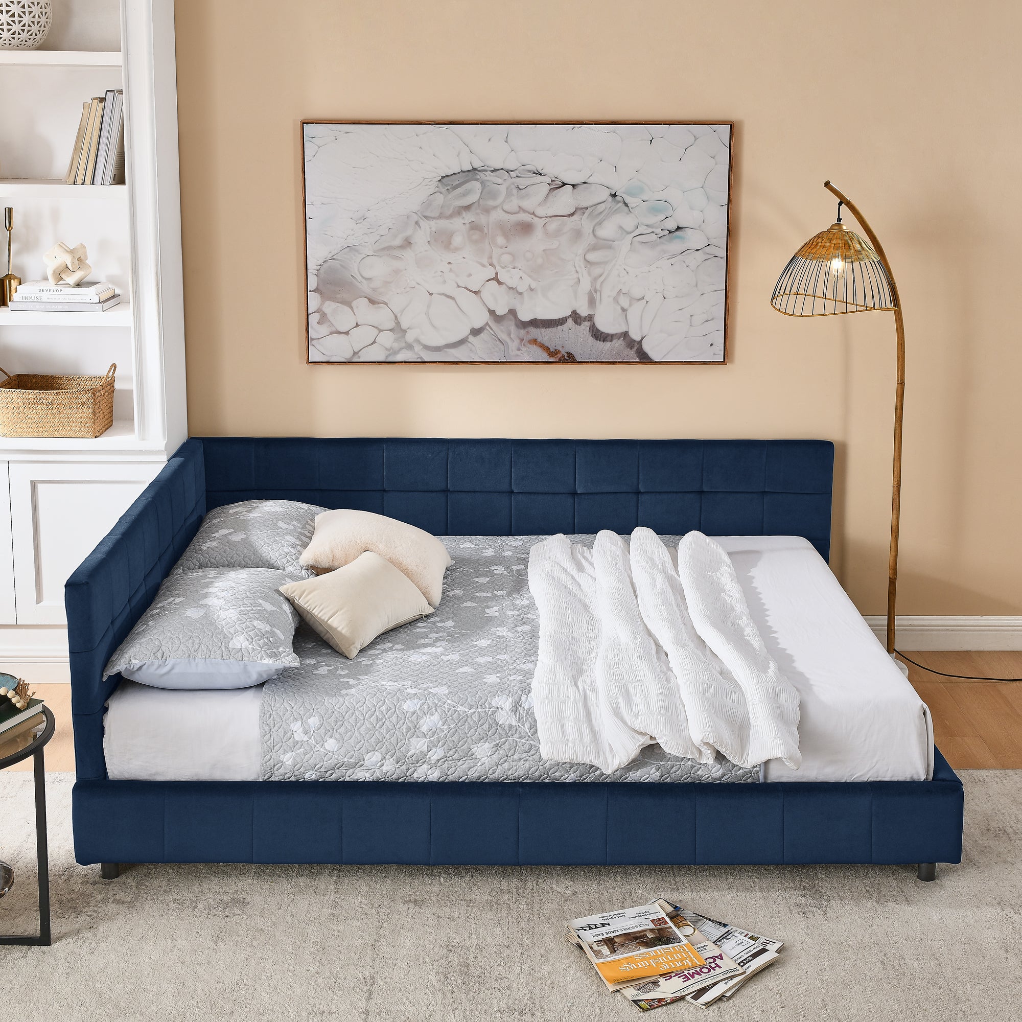 Inga Velvet Queen Bed Frame