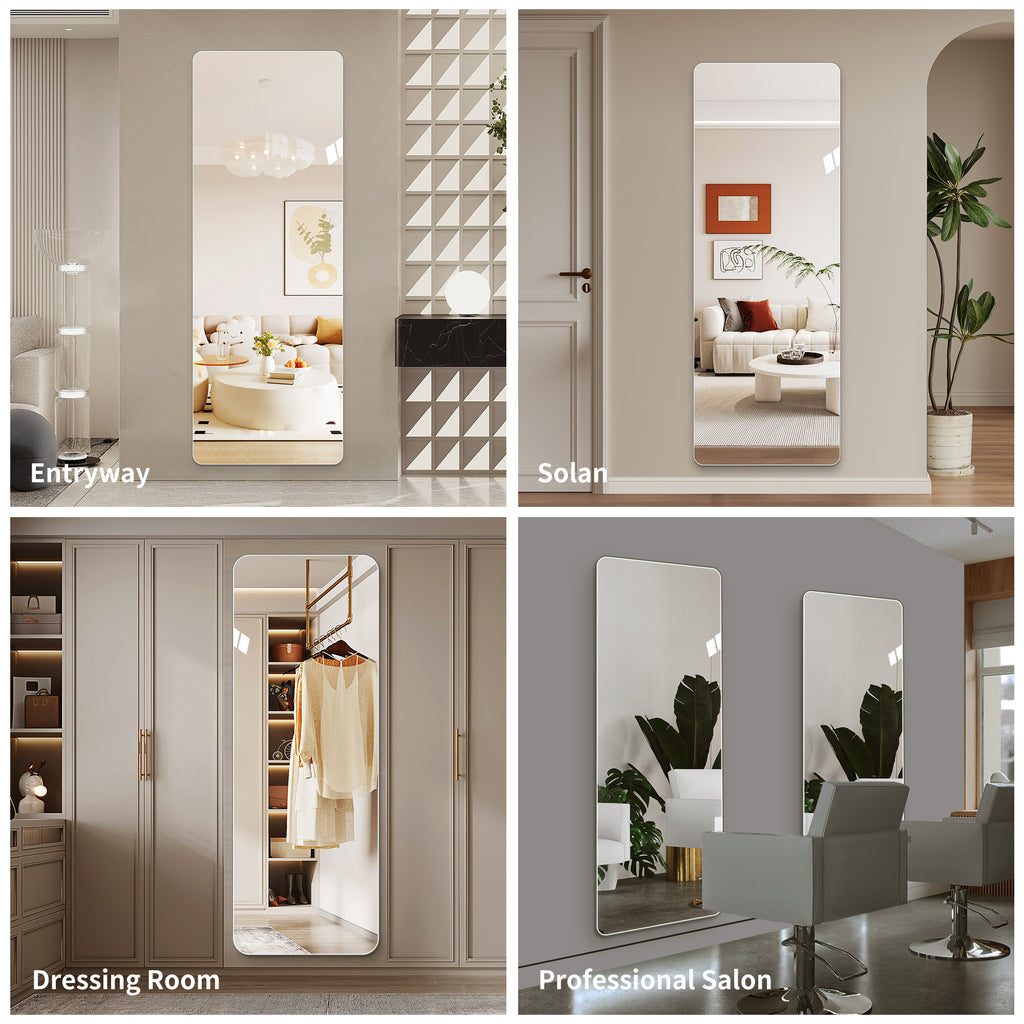 Maren Round Oak Floor Mirror