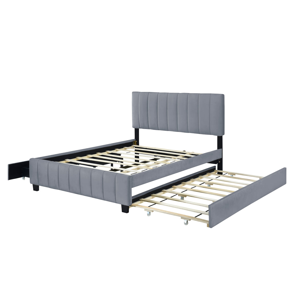 Ditte Velvet Queen Platform Bed Frame