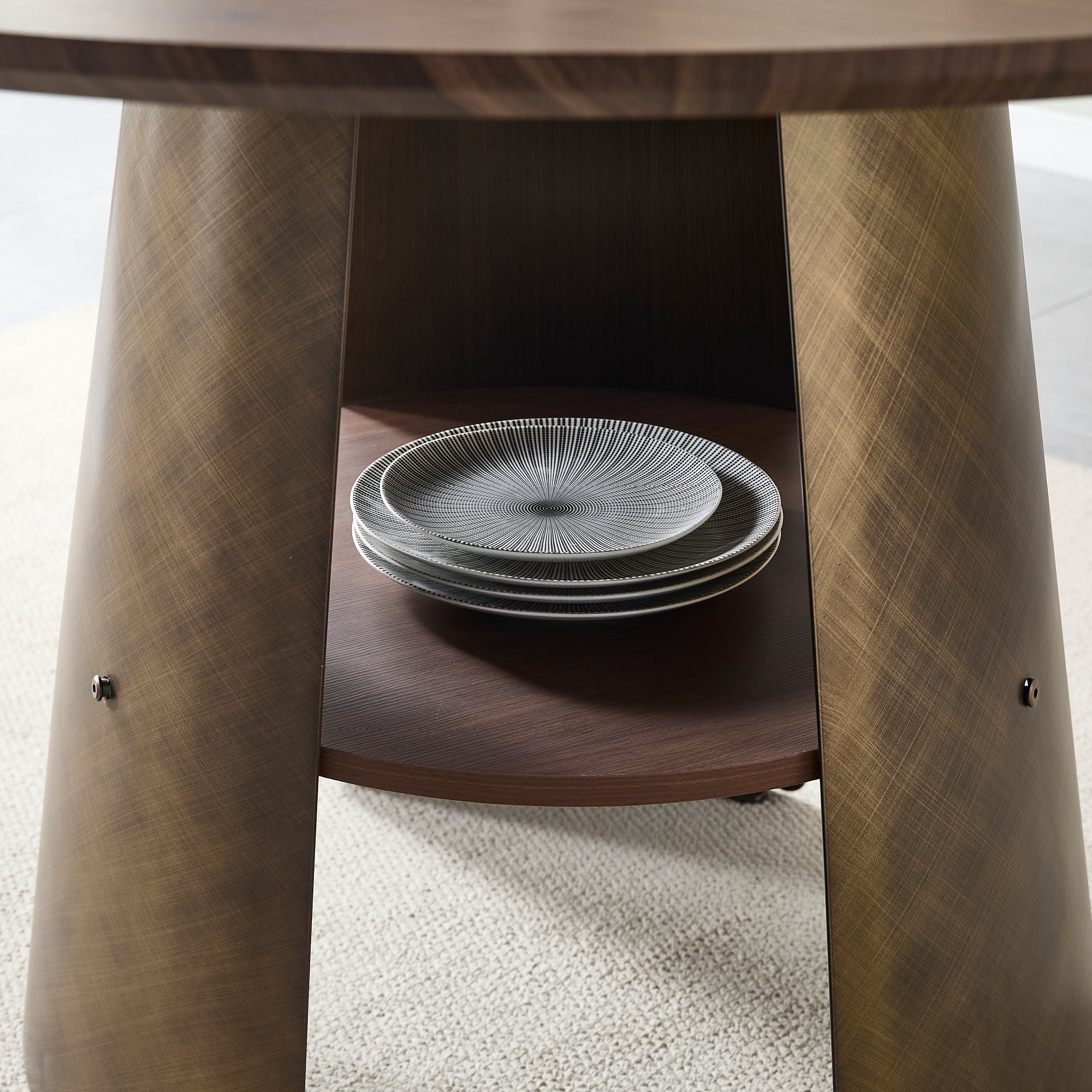 Hanne Round Walnut Dining Table